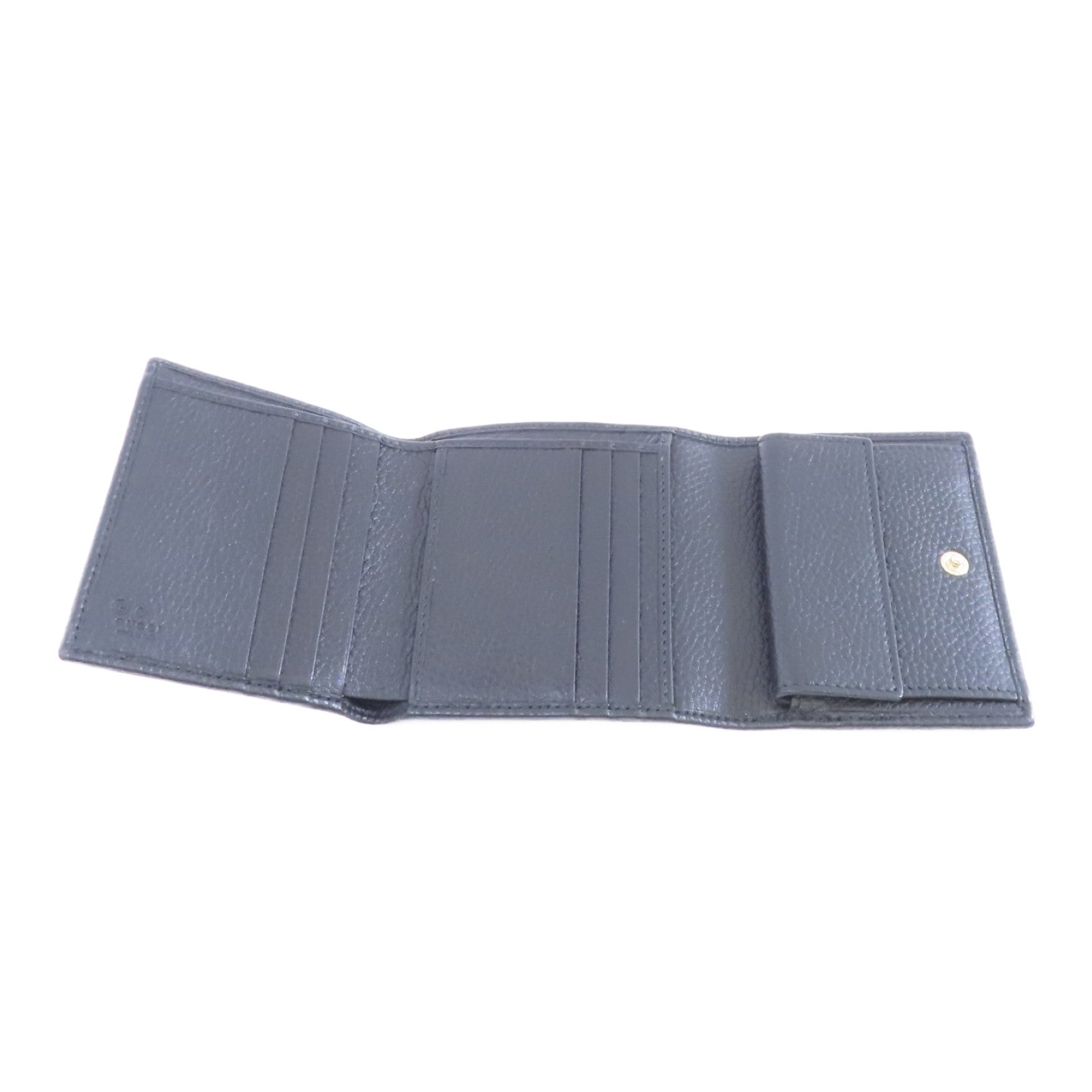 GUCCI 牛皮皮革Wallet金扣錢包黑色