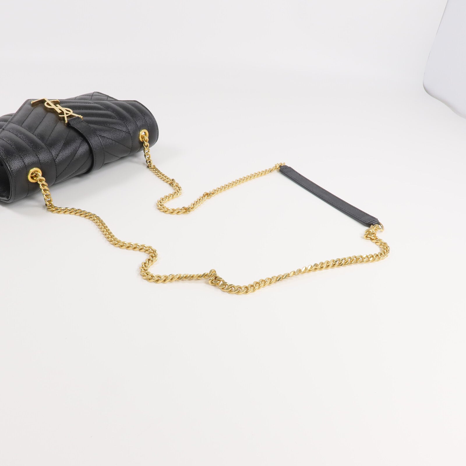 SAINT LAURENT 牛皮皮革Envelope Small Bag金扣鏈帶肩背袋