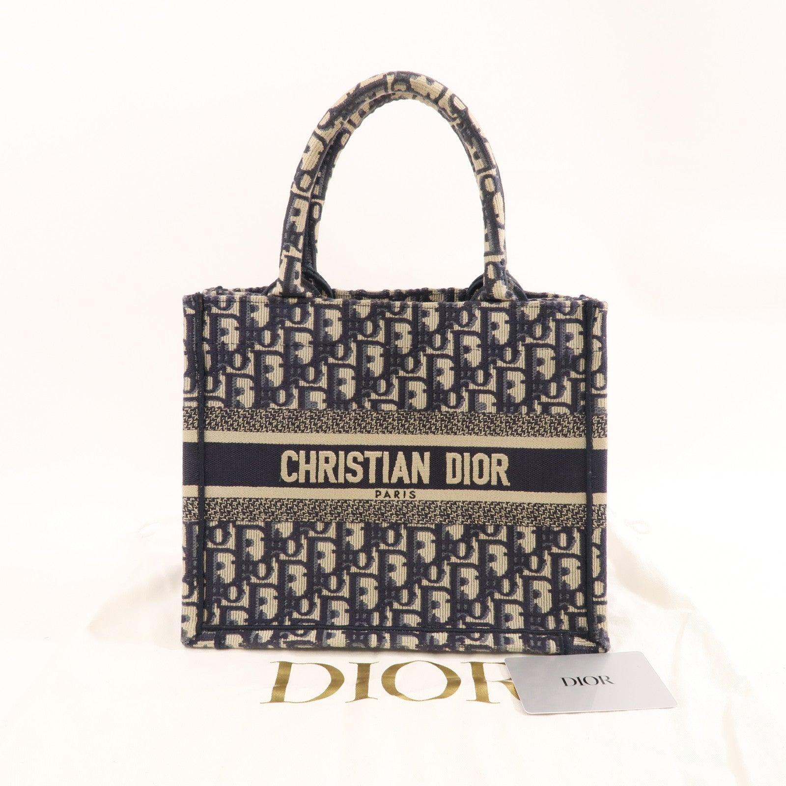 Dior 帆布Book Tote手挽袋白色/藍色
