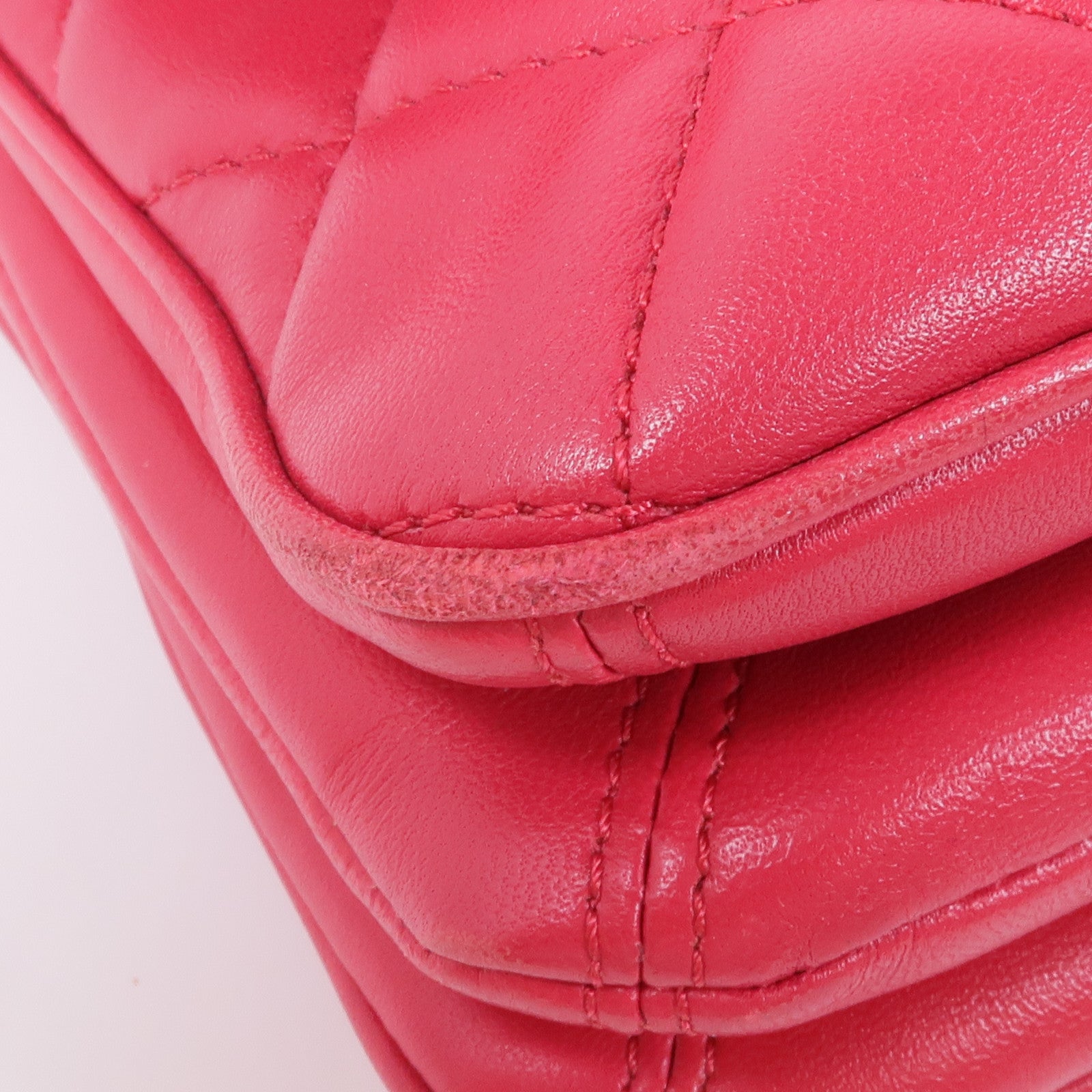 CHANEL 羊皮皮革Chain Shoulder銀扣鏈帶肩背袋