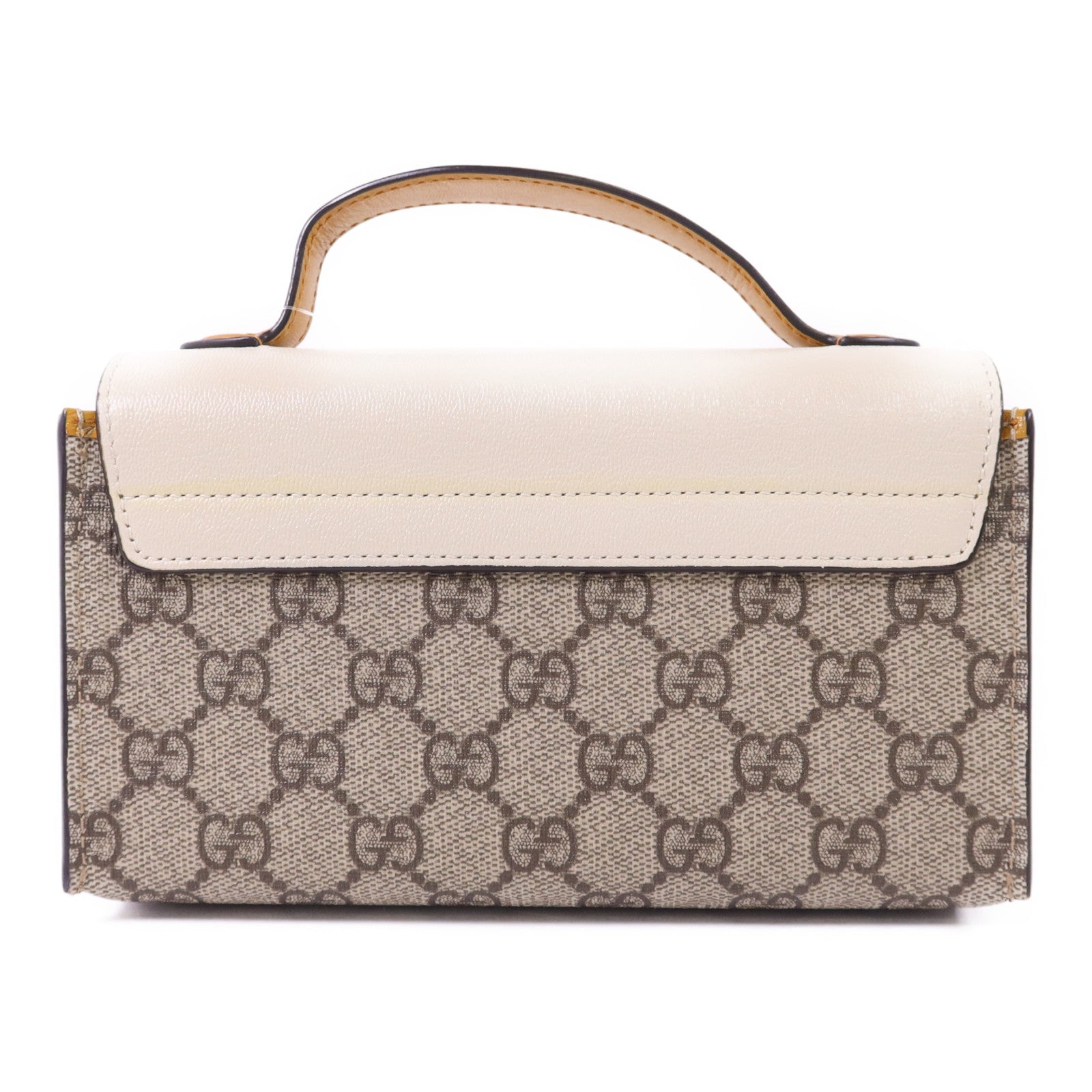 GUCCI 塗層帆布GG Supreme Mini Padlock Bag金扣手挽肩背兩用袋