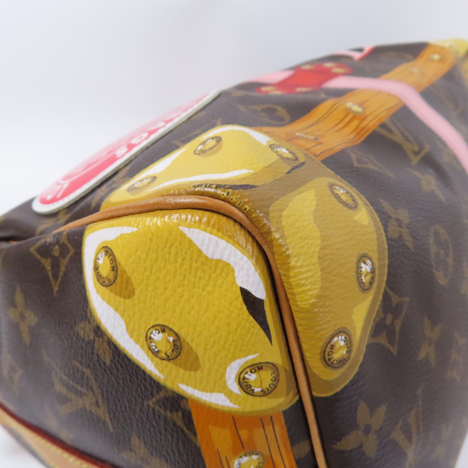 LOUIS VUITTON Monogram Summer Trunk Speedy 30金扣手挽肩背兩用袋啡色