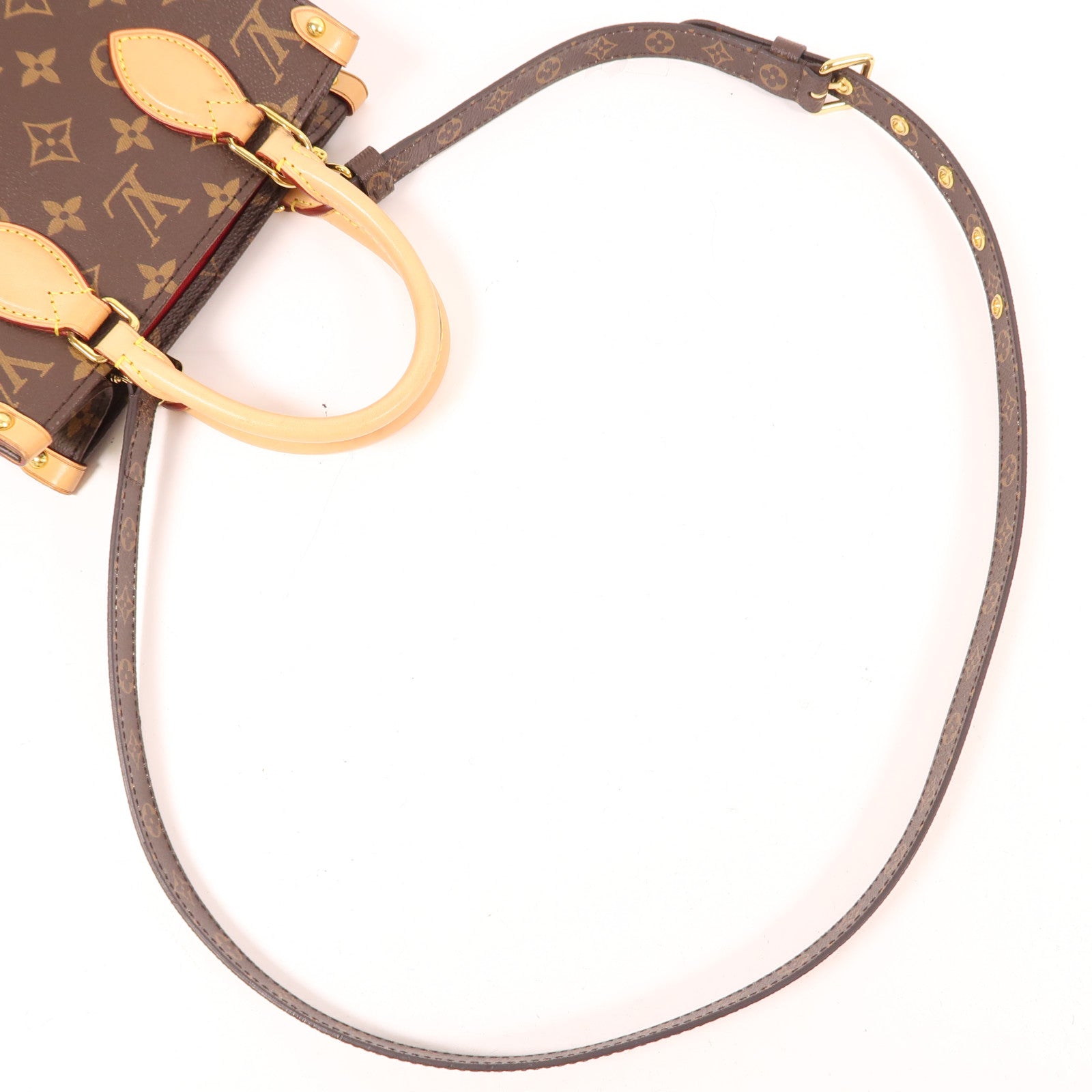 LOUIS VUITTON LV GHW Sac Plat BB 2 Way Shoulder Handbag M45847 Monogram Brown