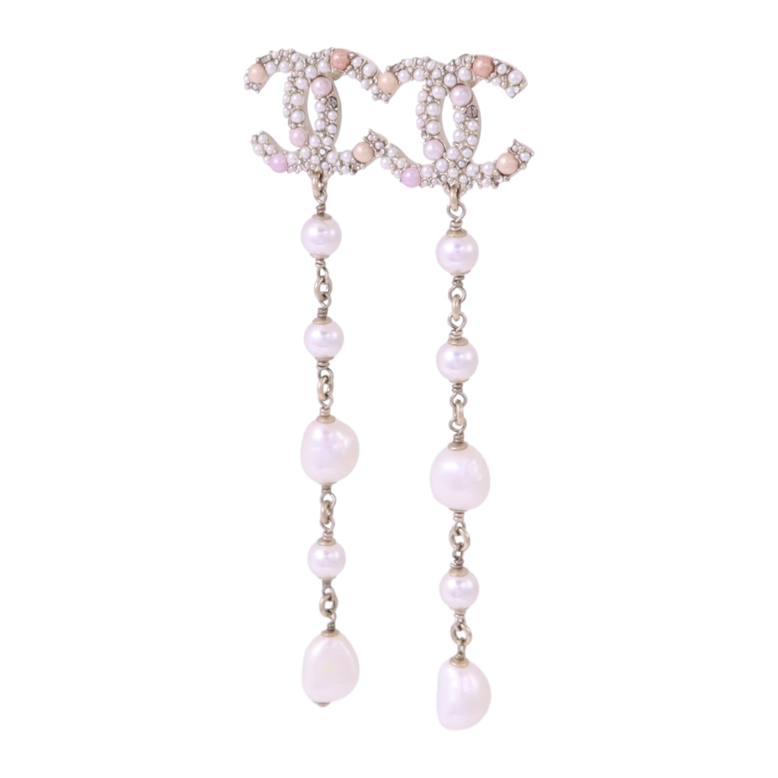 CHANEL 金屬/PVC/水鑽Earrings金扣耳環