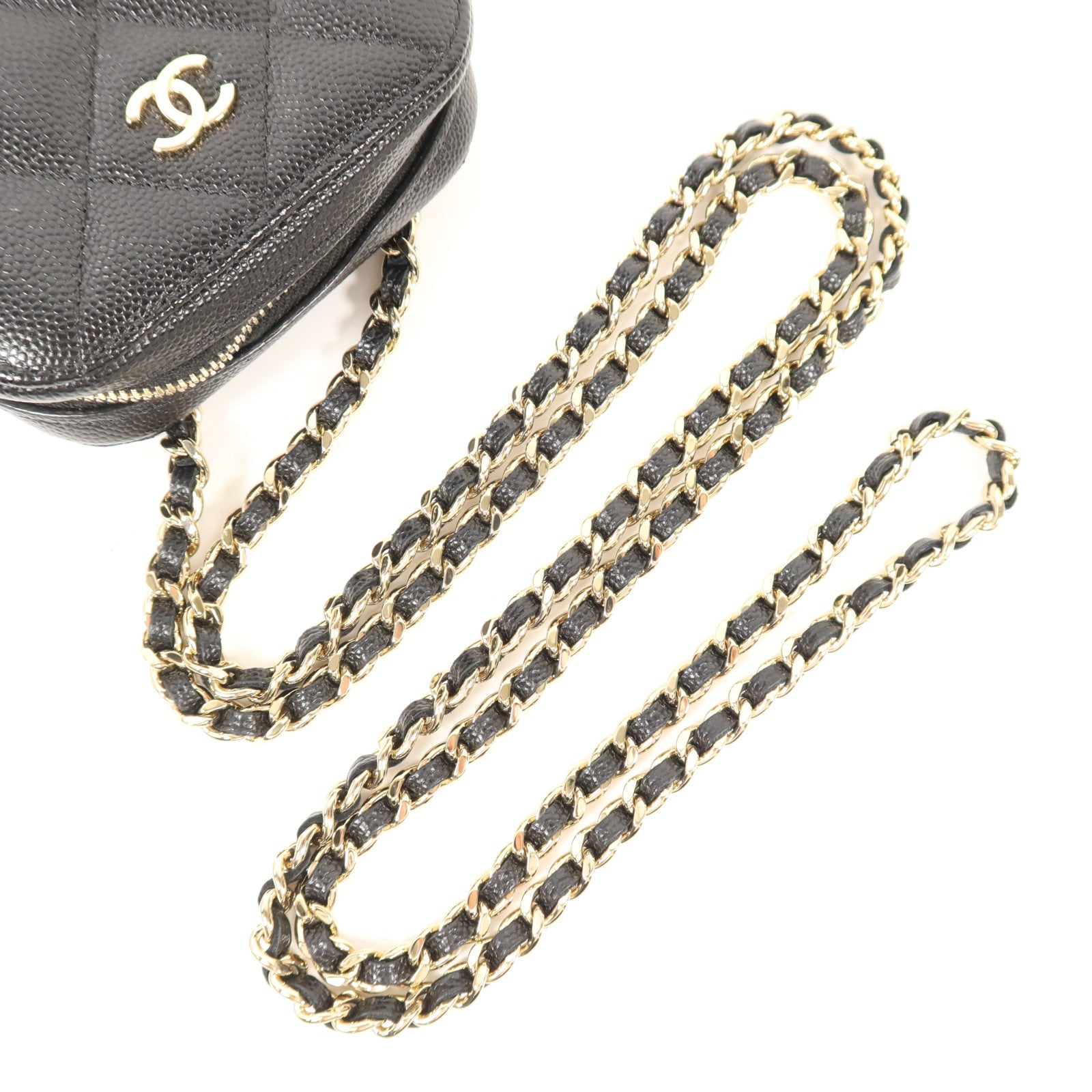 CHANEL 牛皮皮革Phone Bag金扣鏈帶肩背袋