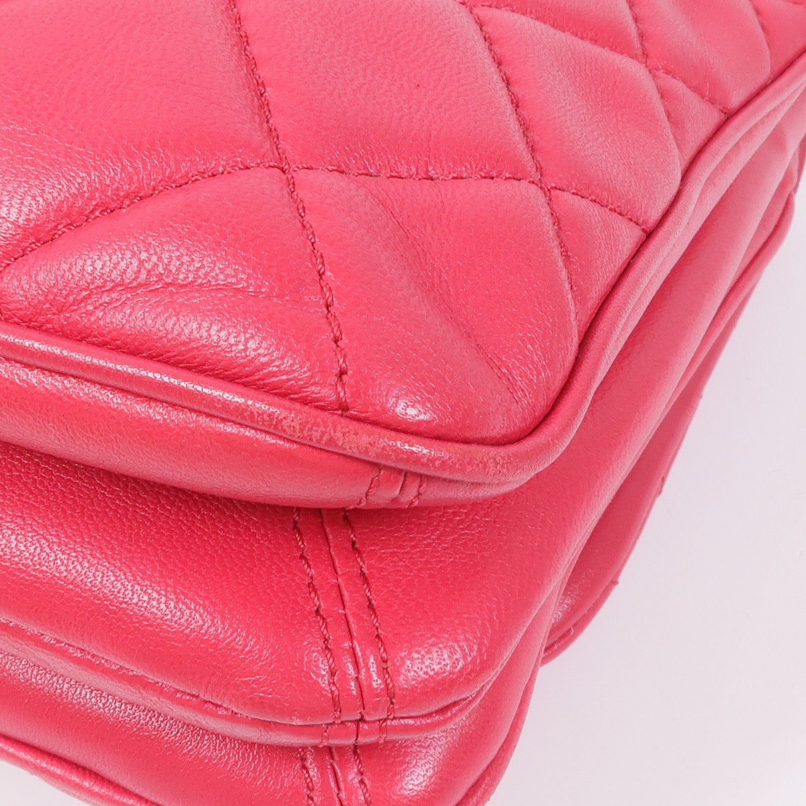 CHANEL 羊皮皮革Chain Shoulder銀扣鏈帶肩背袋