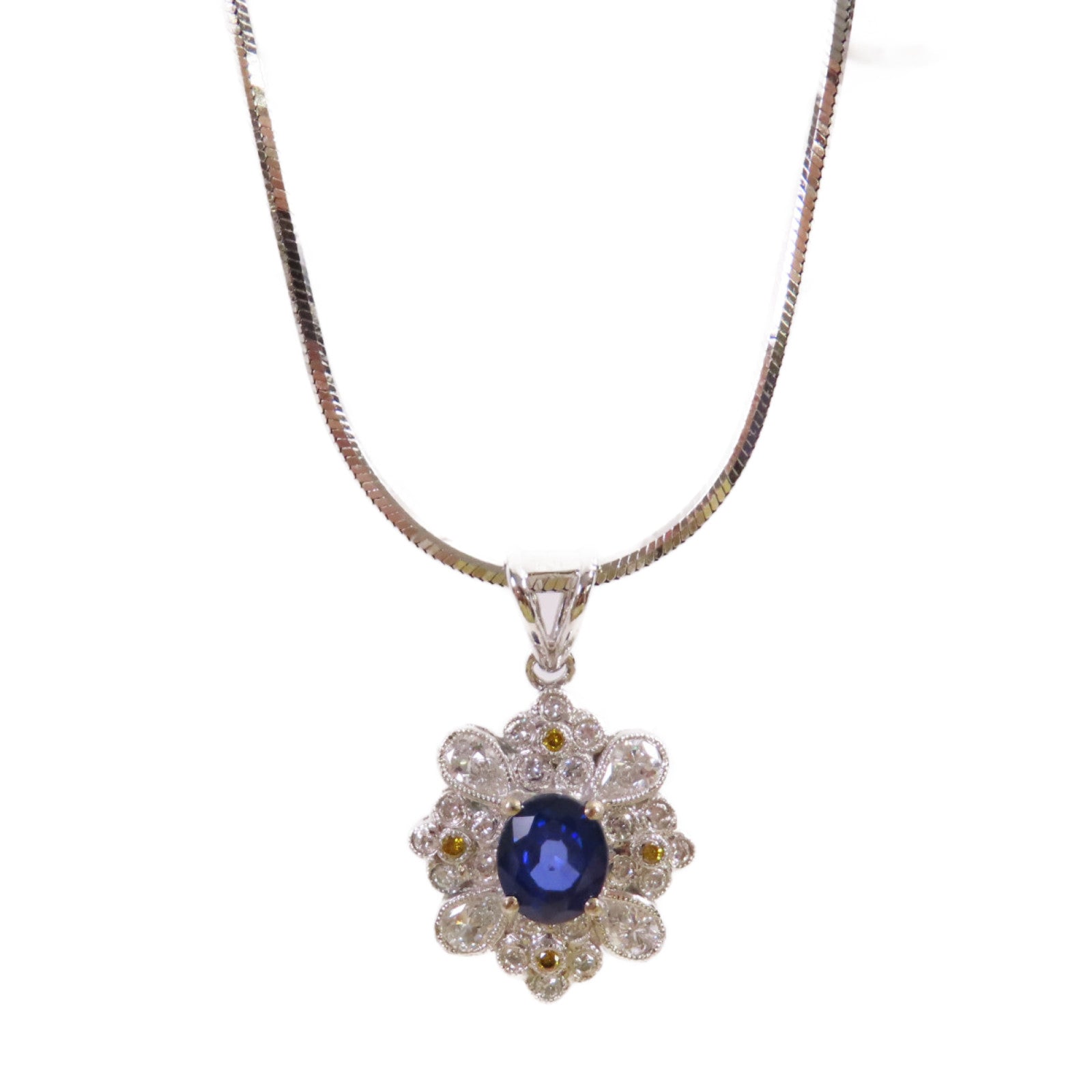 JEWELRY 18K白金/1.07ct藍寶石Sapphire Necklace項鏈