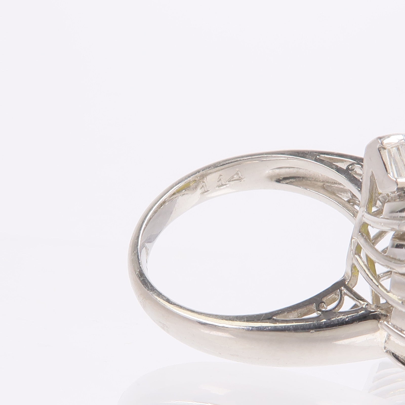 JEWELRY PT900鉑金Cat's Eye Diamond Ring貓眼石鑽石戒指