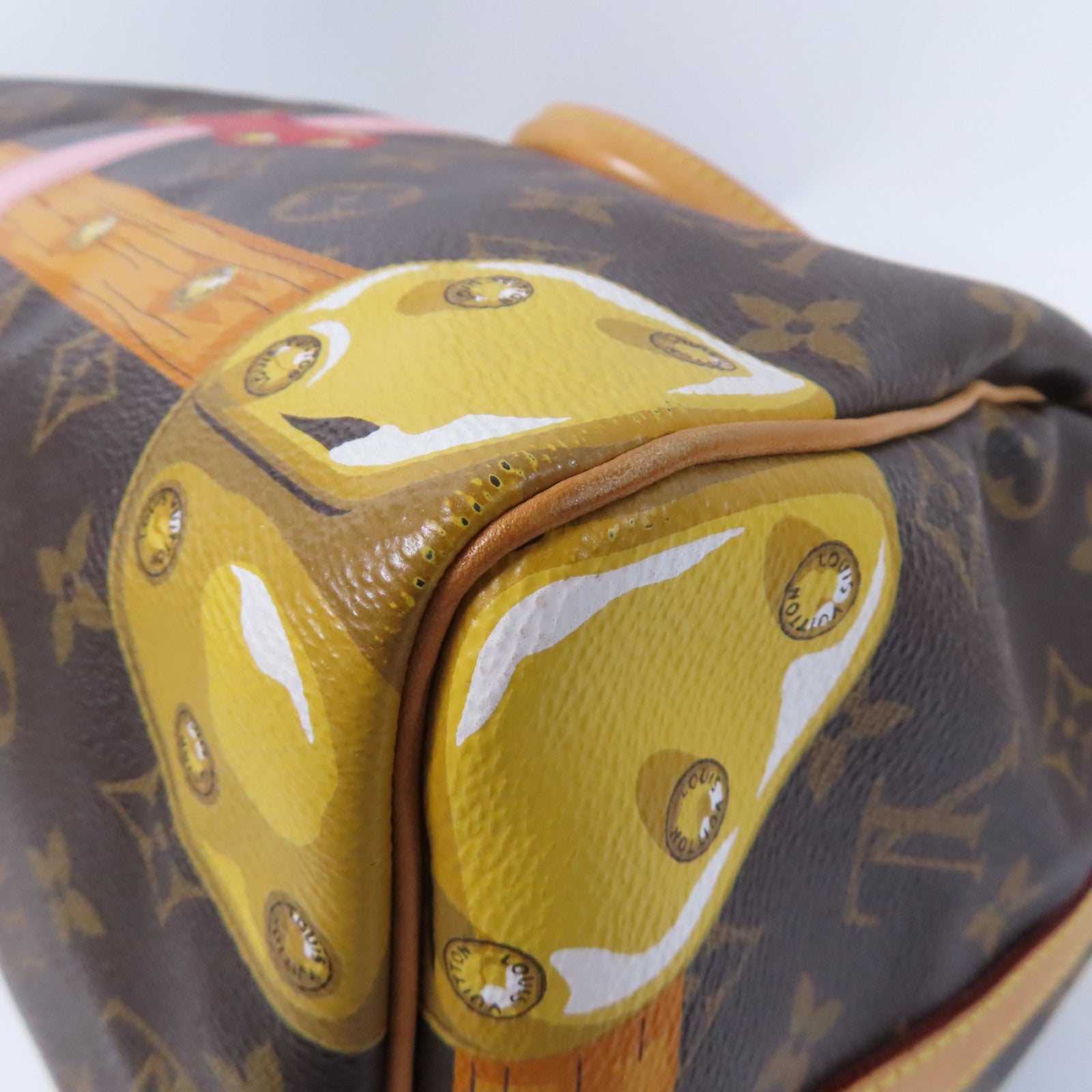 LOUIS VUITTON Monogram Summer Trunk Speedy 30金扣手挽肩背兩用袋啡色