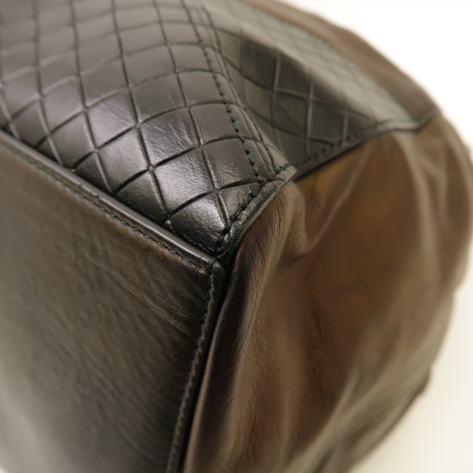 BOTTEGA VENETA 【激減優惠】牛皮皮革Tote Bag手挽袋啡色/黑色