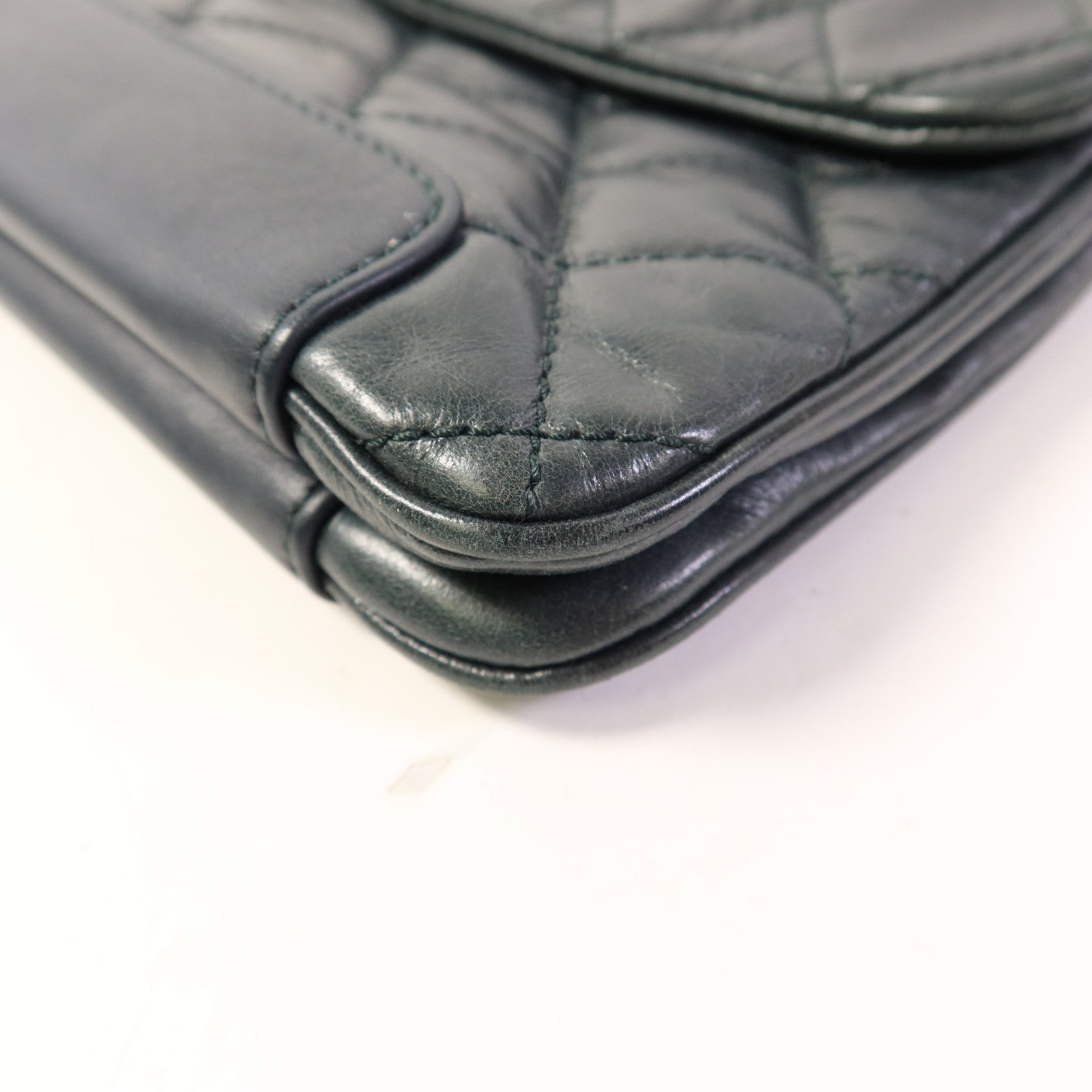 CHANEL 牛皮皮革Chain Shoulder Bag銀扣鏈帶肩背袋