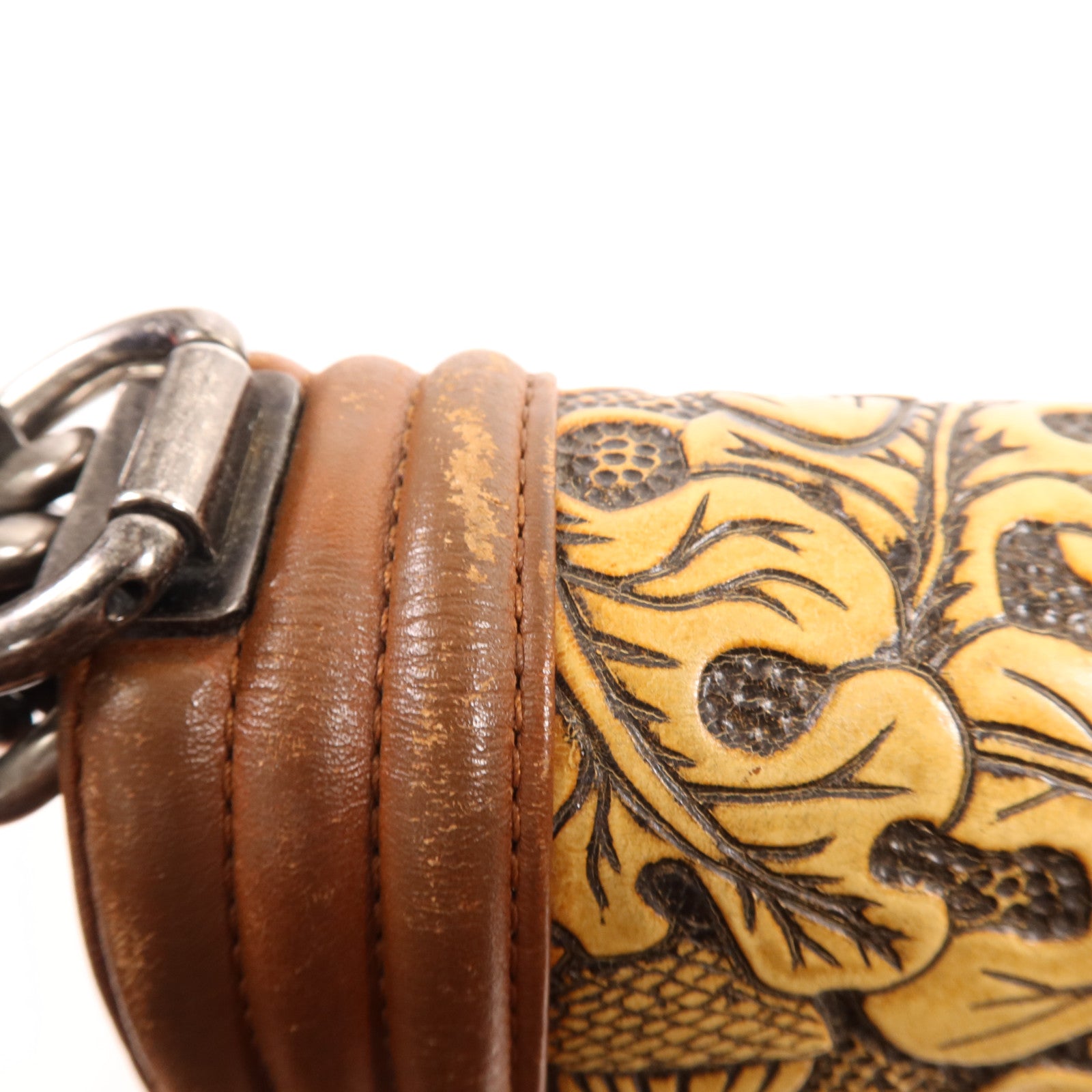 CHANEL 牛皮皮革Seasonal Boy Chanel Large銀扣肩背袋