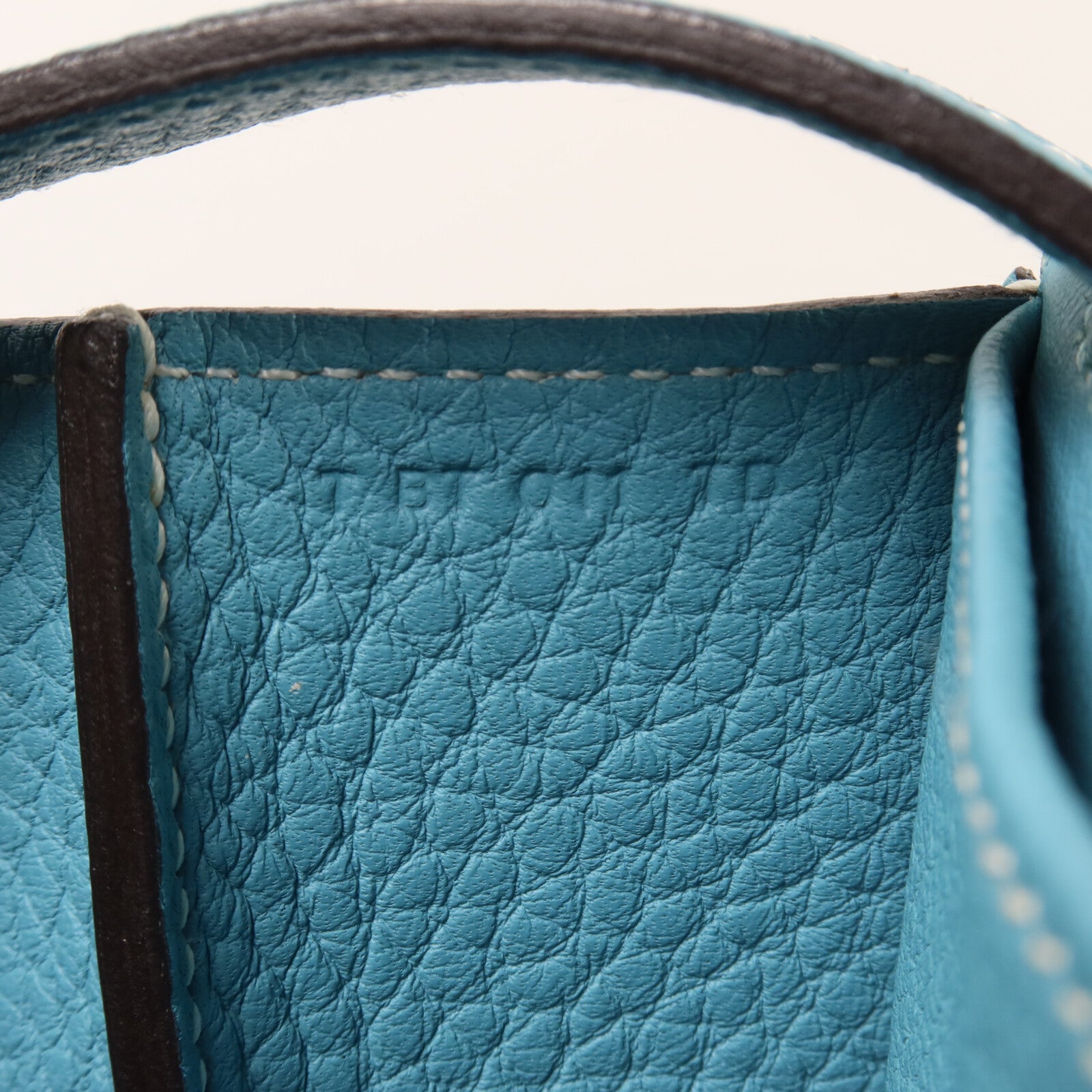 HERMES Clemence皮革Halzan 31手挽肩背兩用袋Bleu Saint Cyr