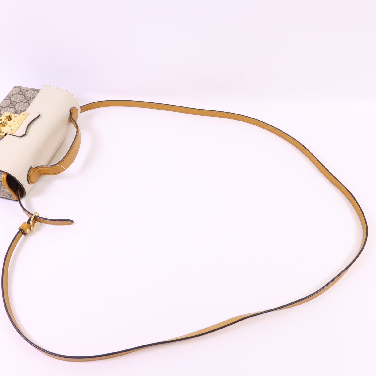 GUCCI 塗層帆布GG Supreme Mini Padlock Bag金扣手挽肩背兩用袋