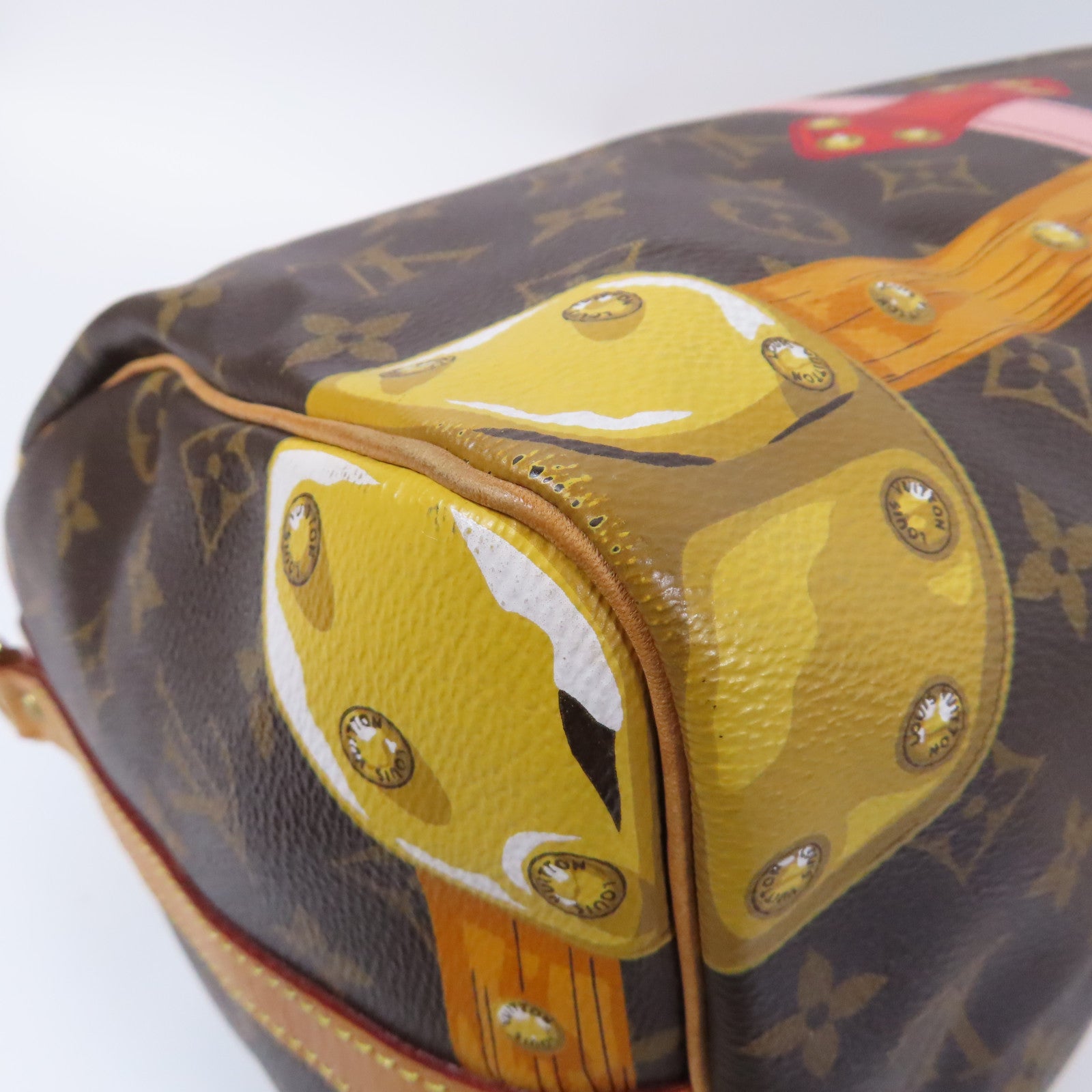 LOUIS VUITTON Monogram Summer Trunk Speedy 30金扣手挽肩背兩用袋啡色
