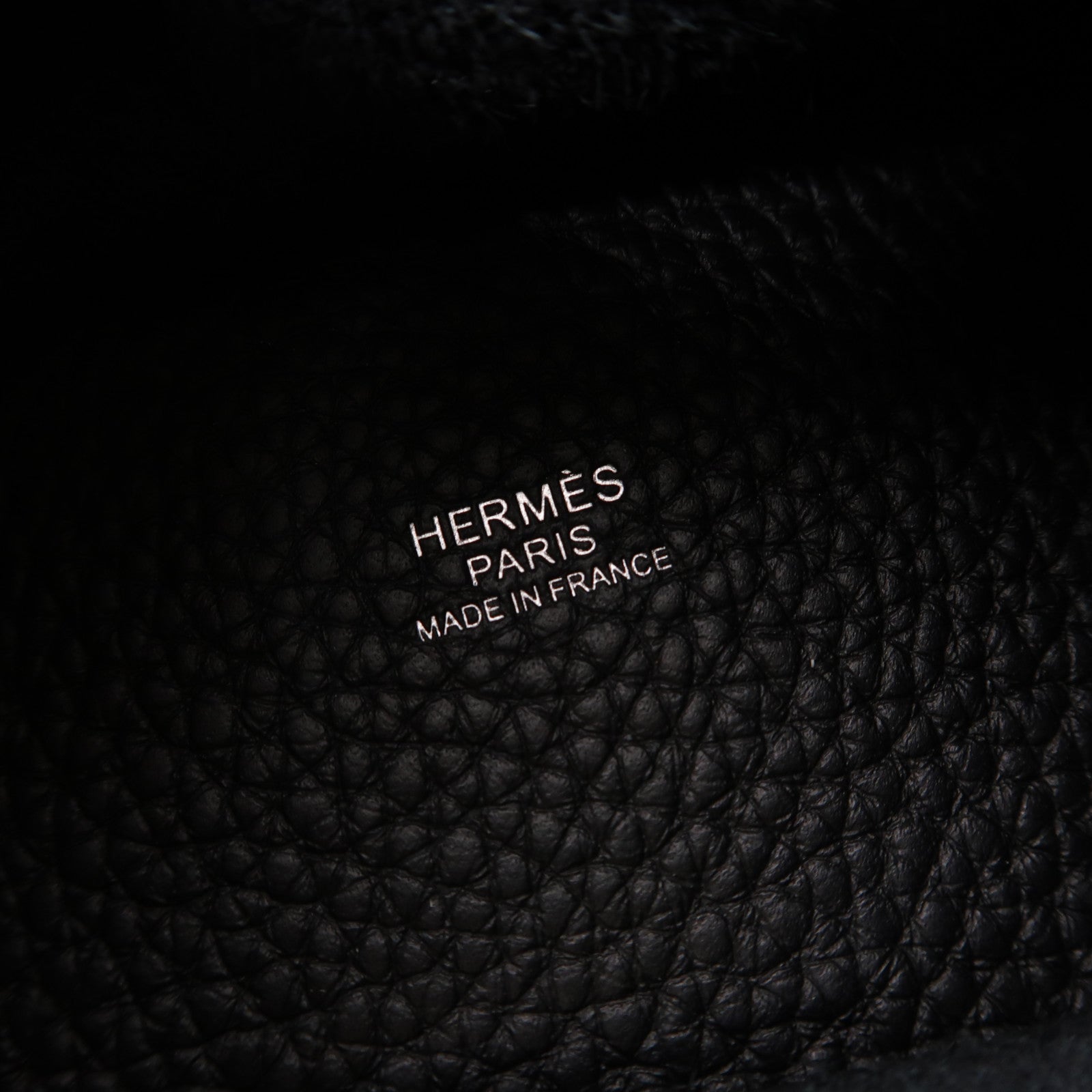 HERMES Clemence皮革Picotin PM銀扣手挽袋黑色