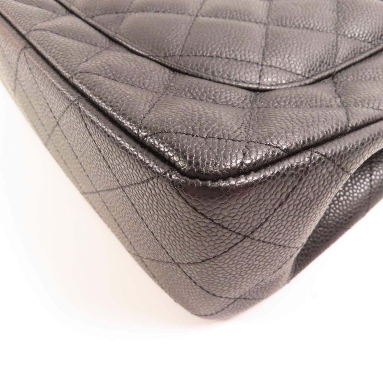 CHANEL 牛皮皮革Large Classic Single Flap銀扣鏈帶肩背袋