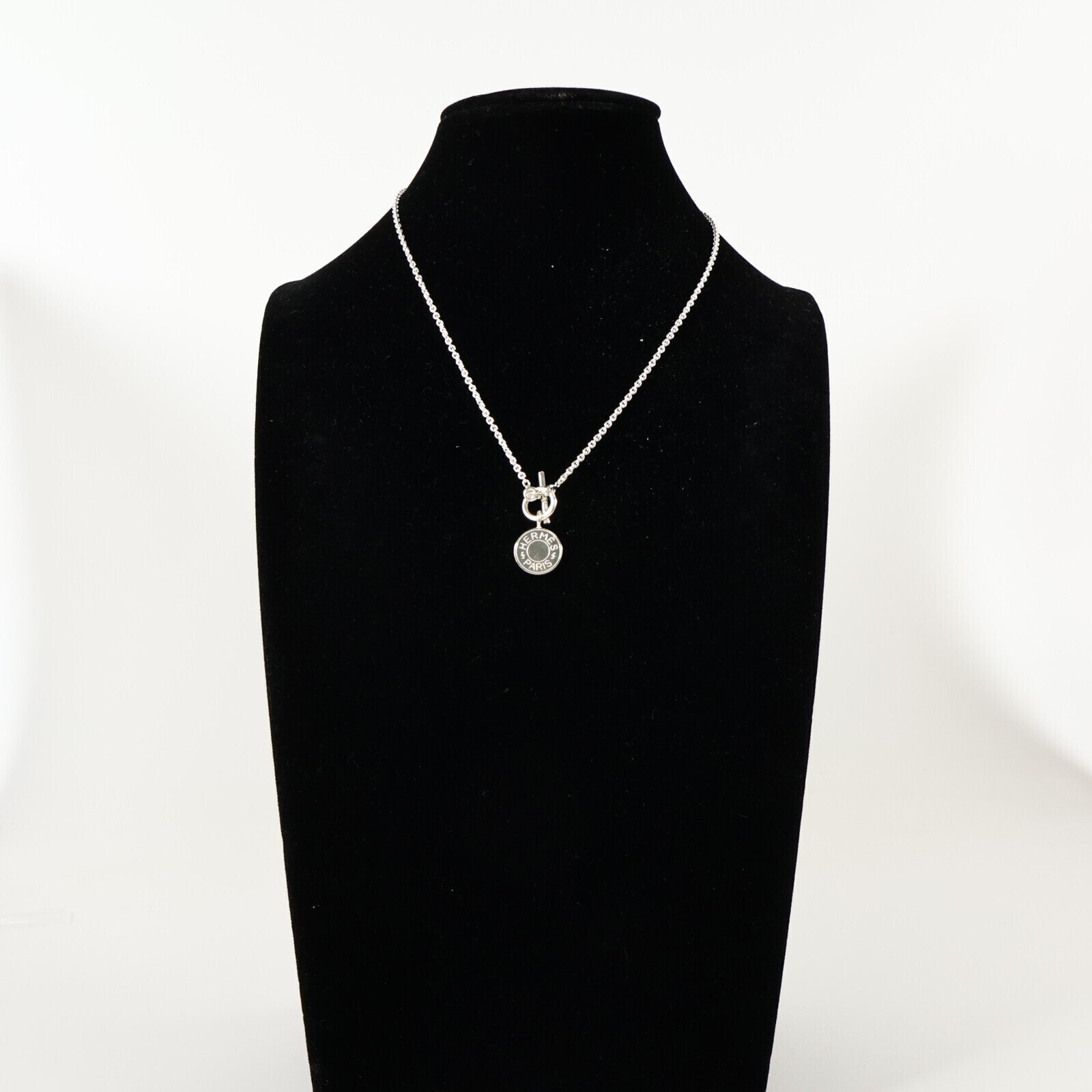 HERMES 925純銀Amulettes Ex-Libris Necklace銀扣項鏈