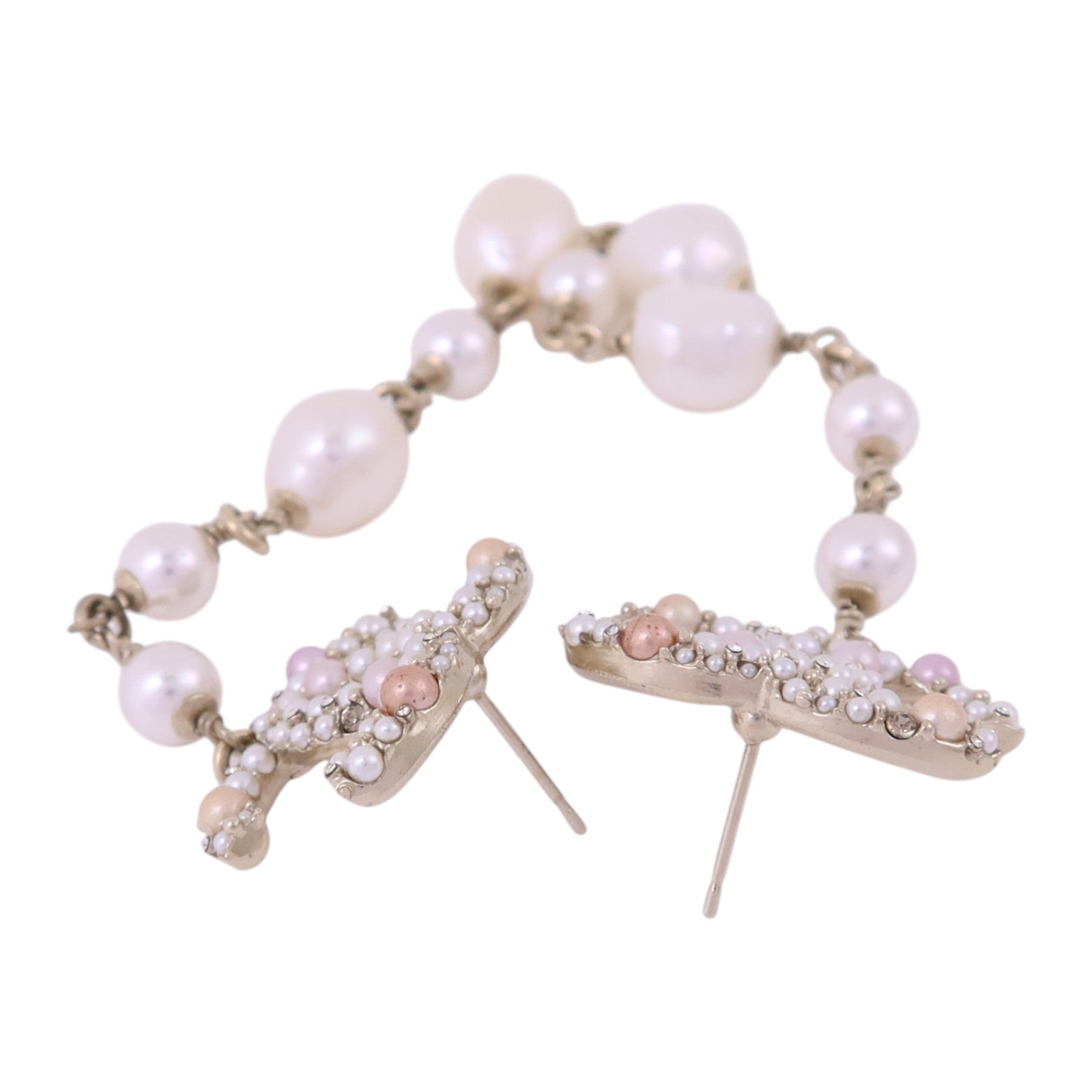CHANEL 金屬/PVC/水鑽Earrings金扣耳環