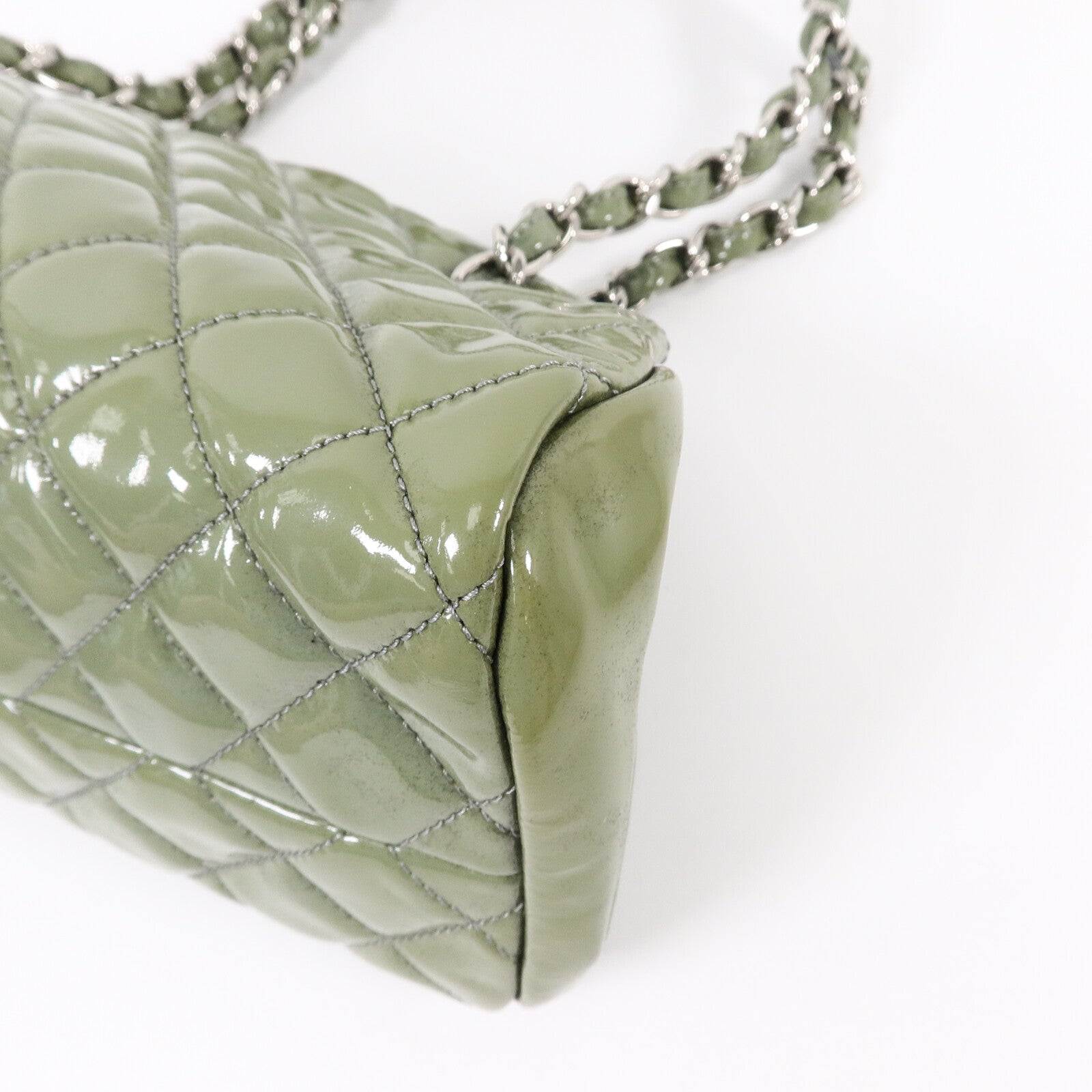 CHANEL 漆皮皮革Chain Shoulder Bag鏈帶肩背袋