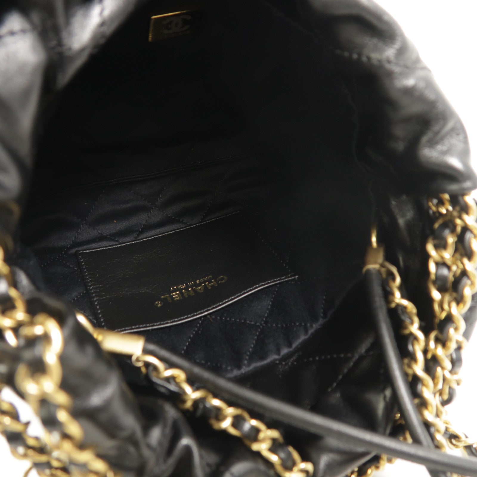 CHANEL 牛皮皮革22 Mini鏈帶肩背袋
