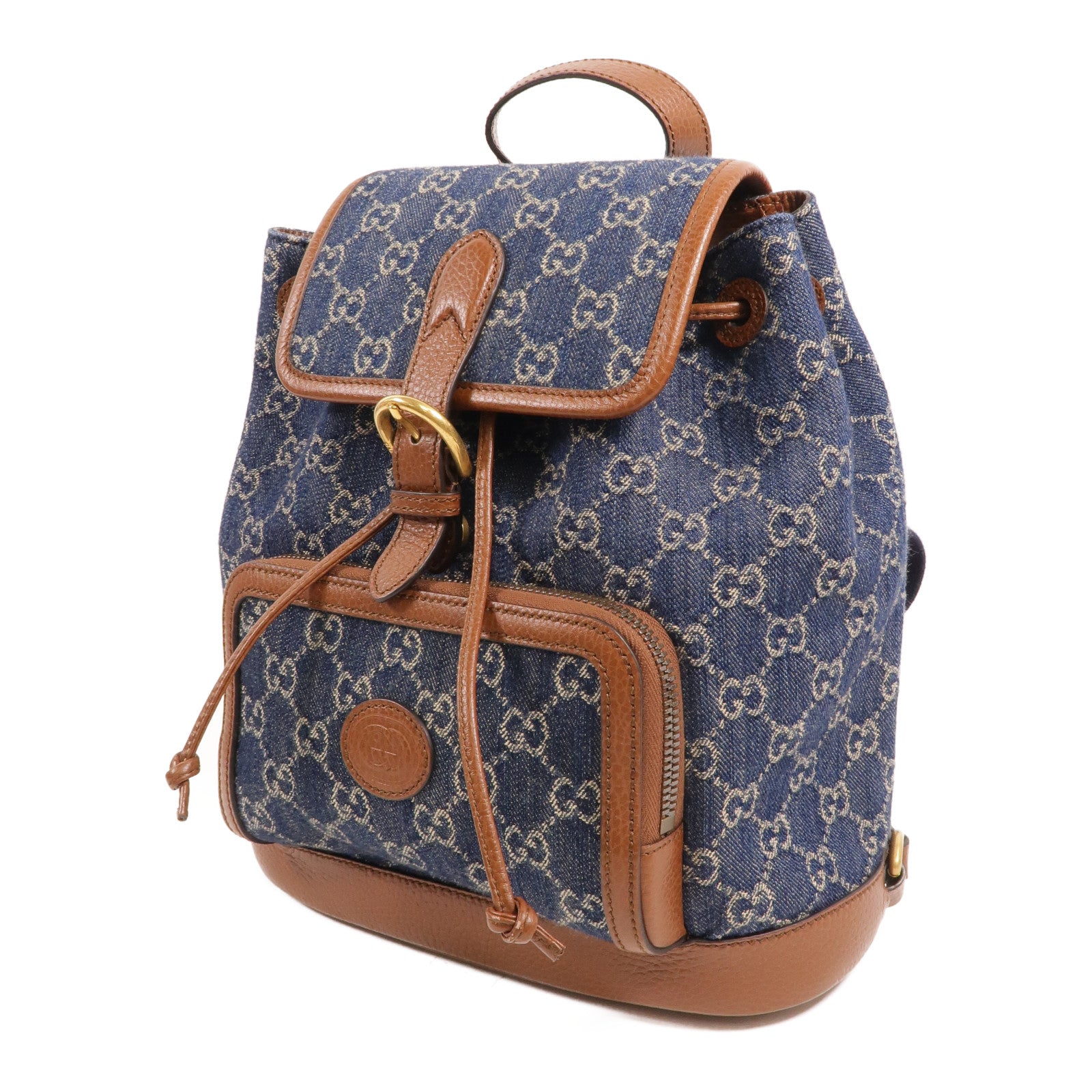 GUCCI Denim/牛皮皮革GG Backpack背包
