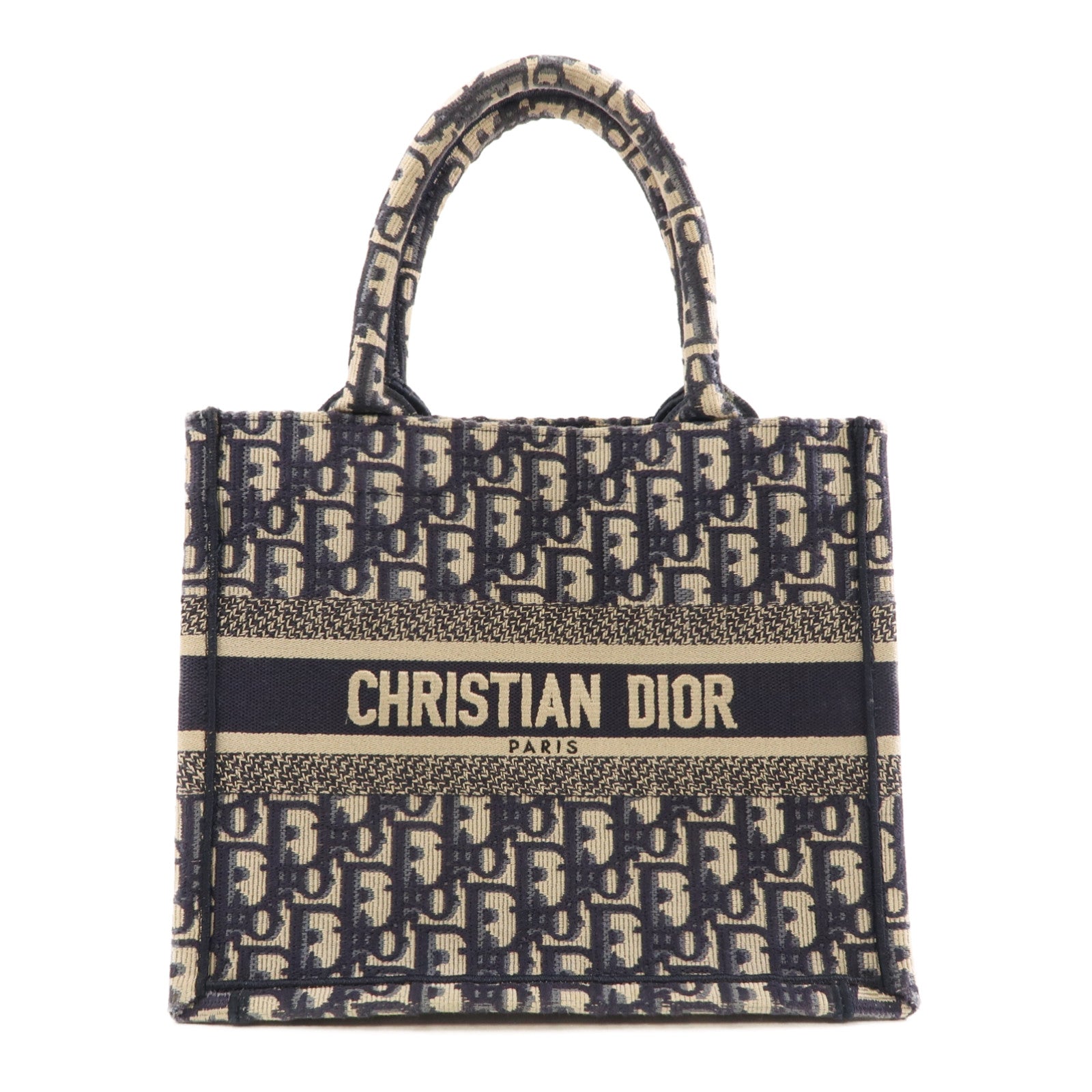 Dior 帆布Book Tote手挽袋白色/藍色