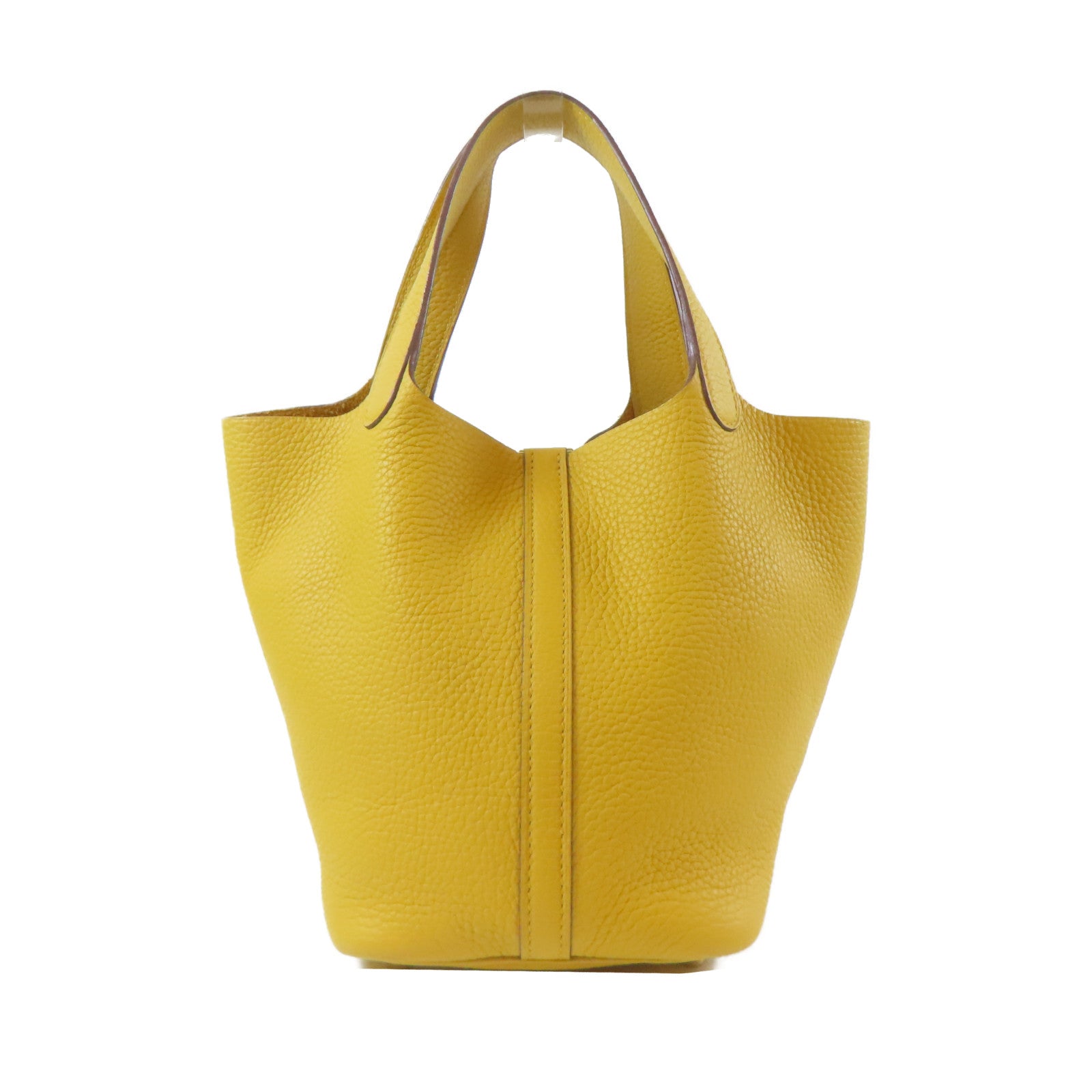 HERMES 【激減優惠】Taurillon Clemence皮革Picotin PM Tote Bag 金扣手挽袋Jaune Ambre