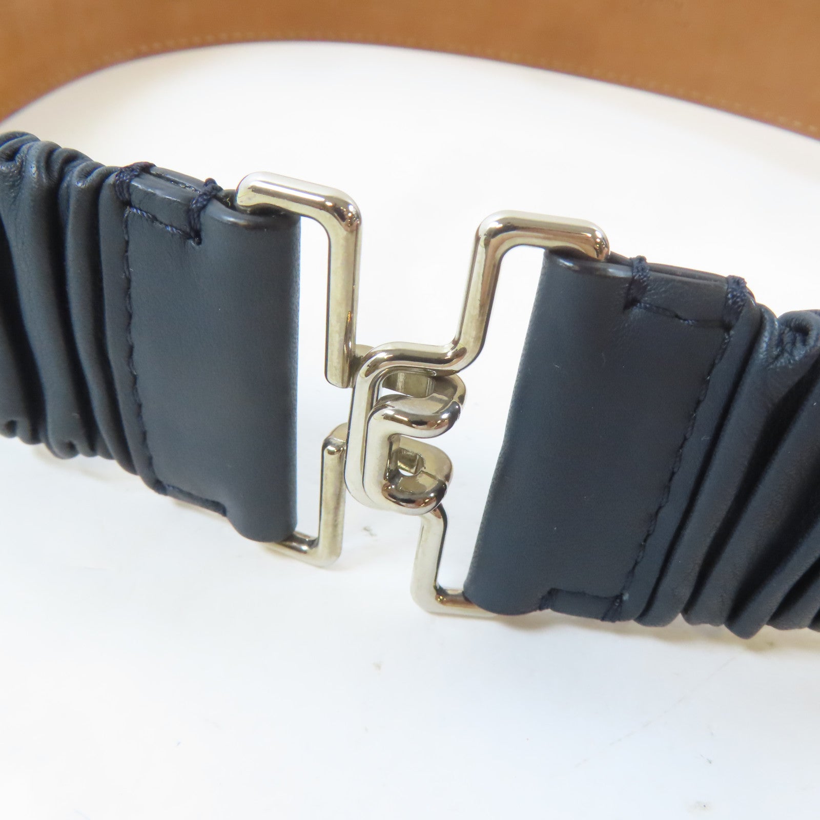 FENDI (PRICE DOWN) SHW Belt Calfskin Leather Black