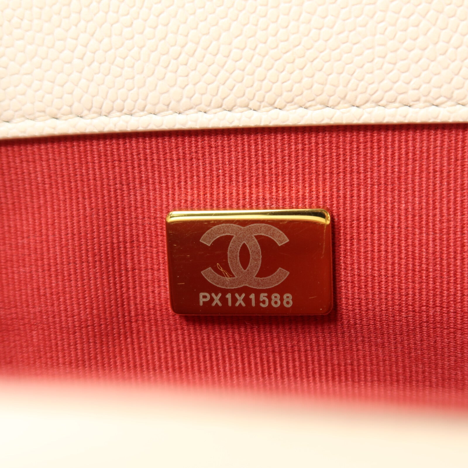 CHANEL 牛皮皮革Chain Shoulder金扣鏈帶手挽肩背兩用袋