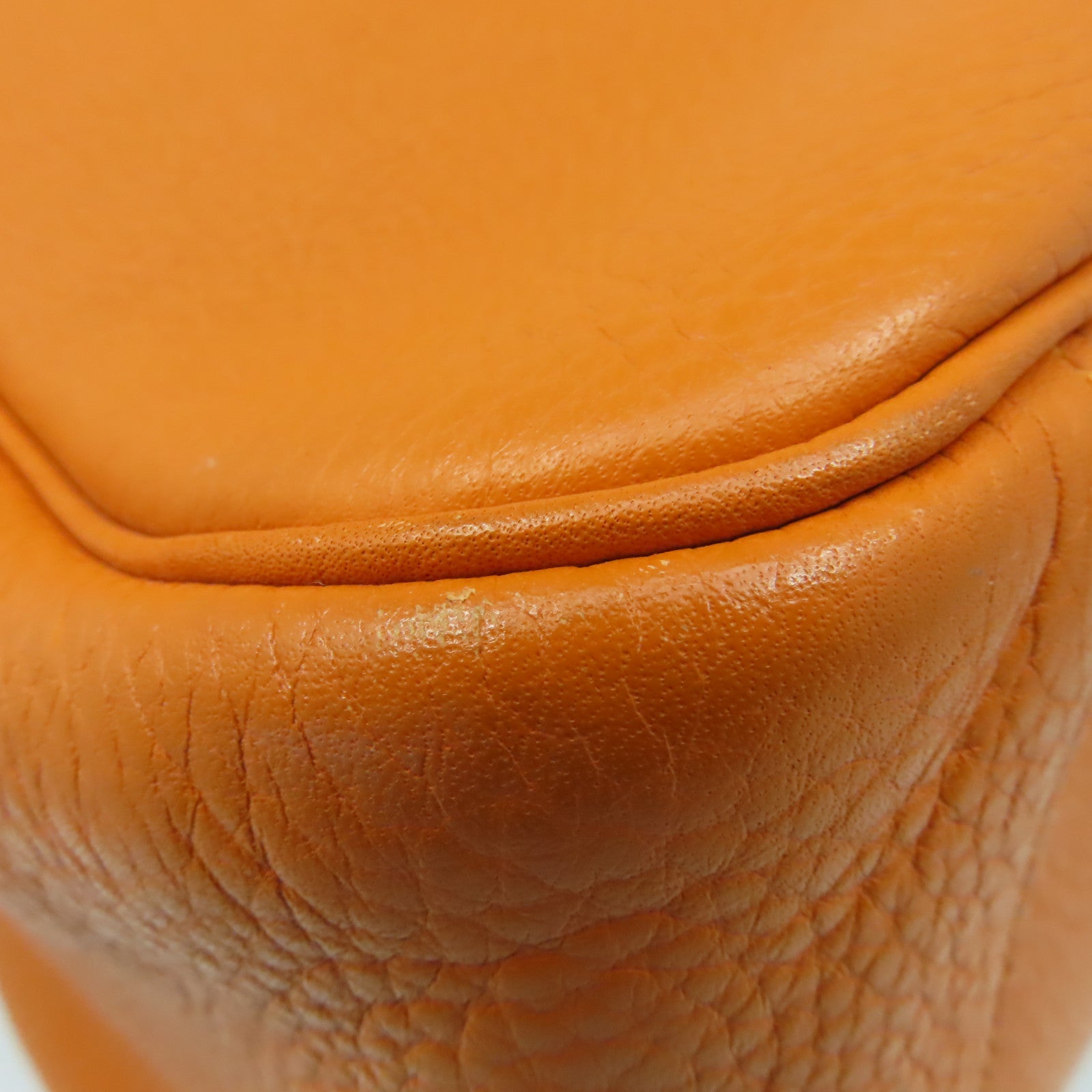 HERMES 【激減優惠】Clemence皮革Lindy 34 Shoulder Bag銀扣手挽肩背兩用袋Orange/橙色