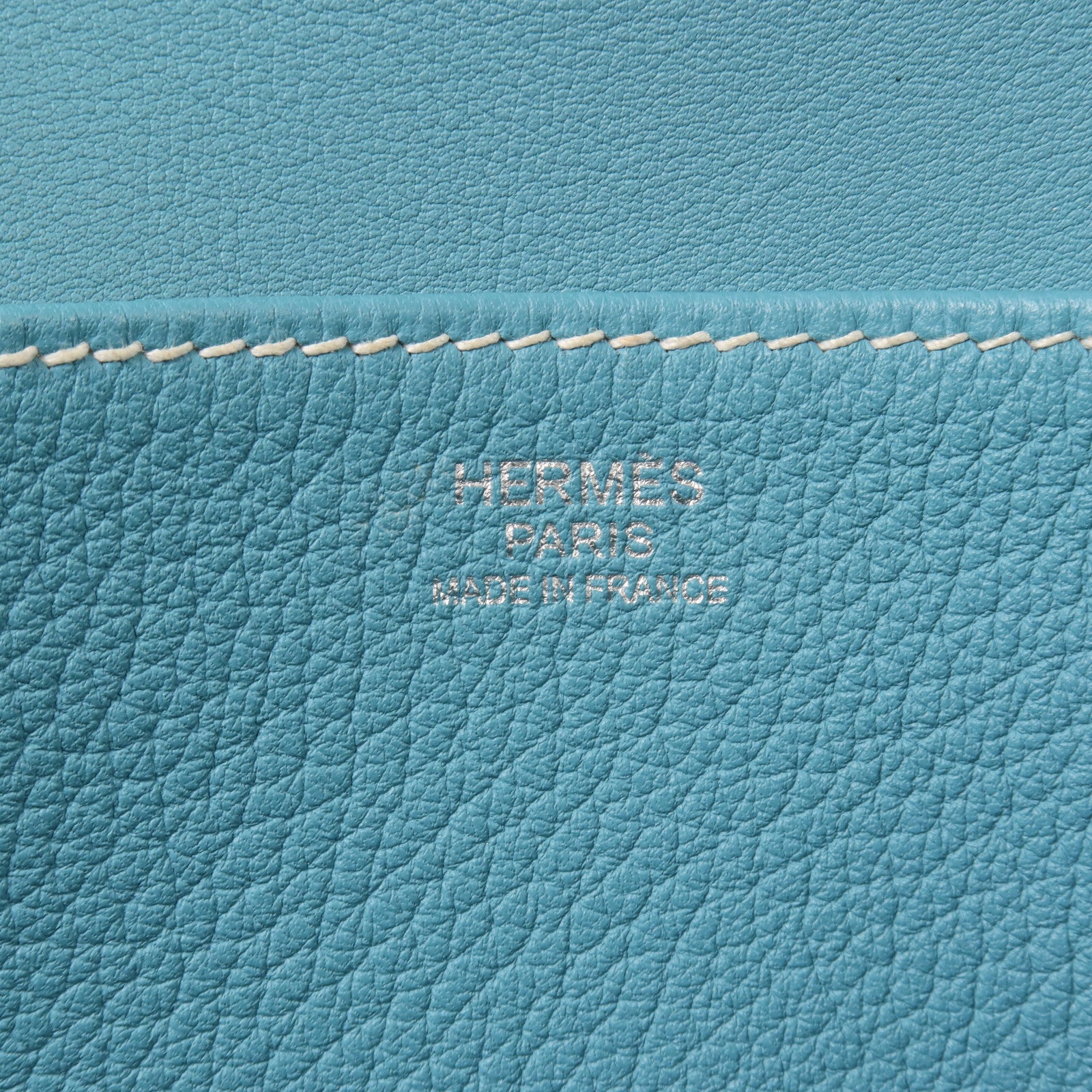HERMES Clemence皮革Halzan 31手挽肩背兩用袋Bleu Saint Cyr