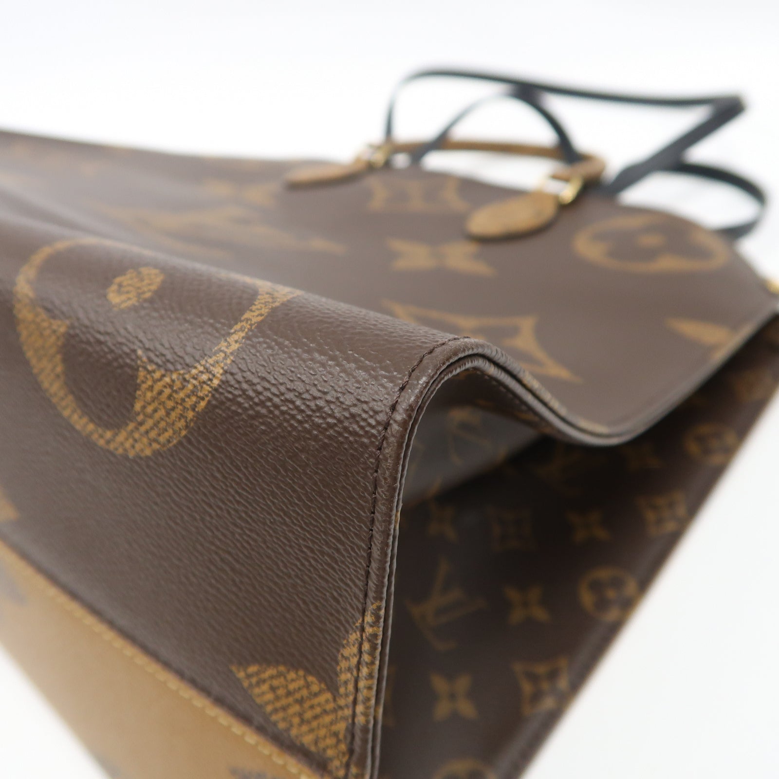 LOUIS VUITTON 【激減優惠】Monogram Giant Reverse On The Go GM金扣手挽肩背兩用袋啡色