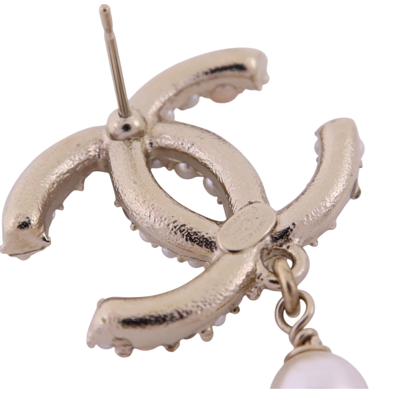 CHANEL 金屬/PVC/水鑽Earrings金扣耳環