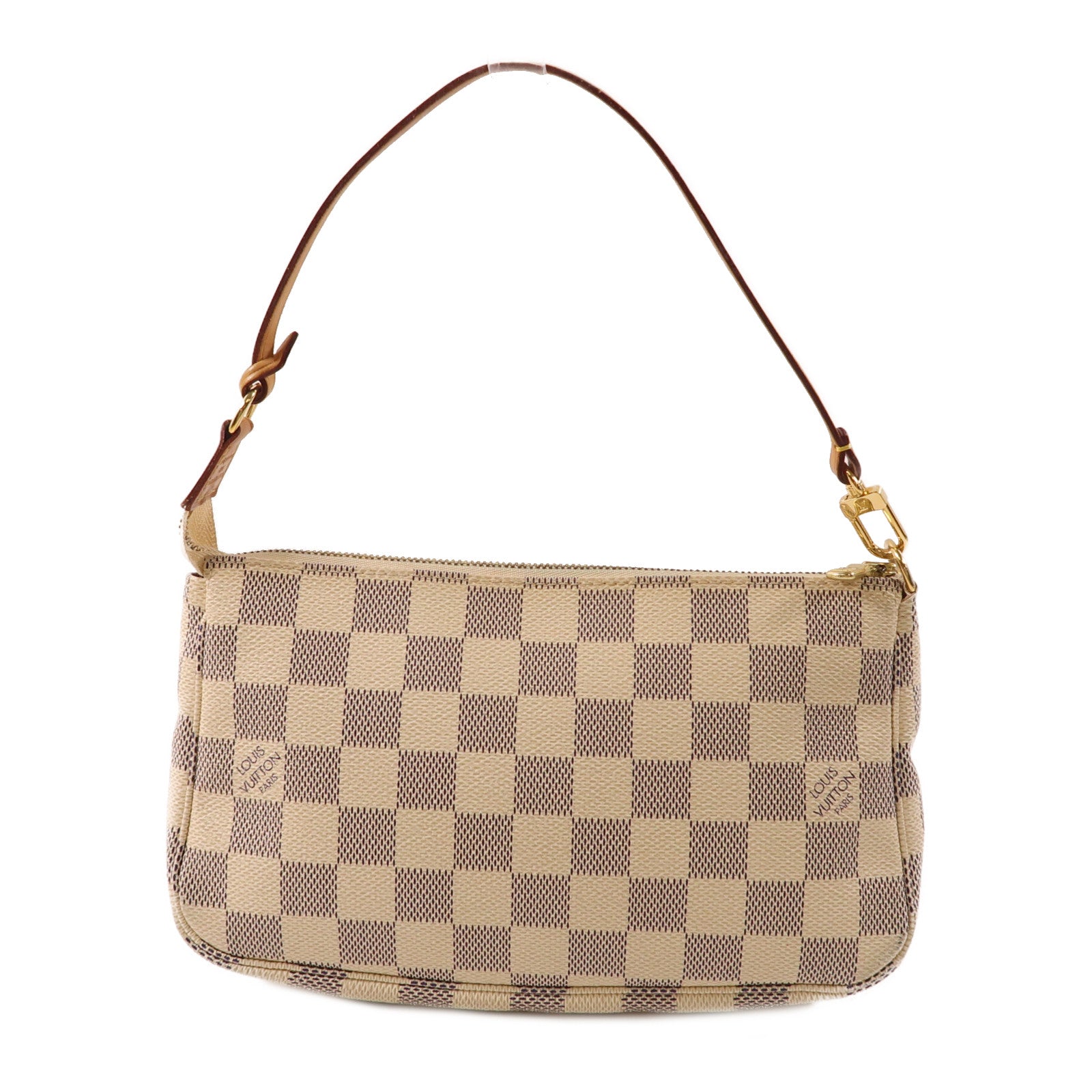 LOUIS VUITTON 【激減優惠】Damier Azur Pochette Accessoires Bag金扣肩背袋白色