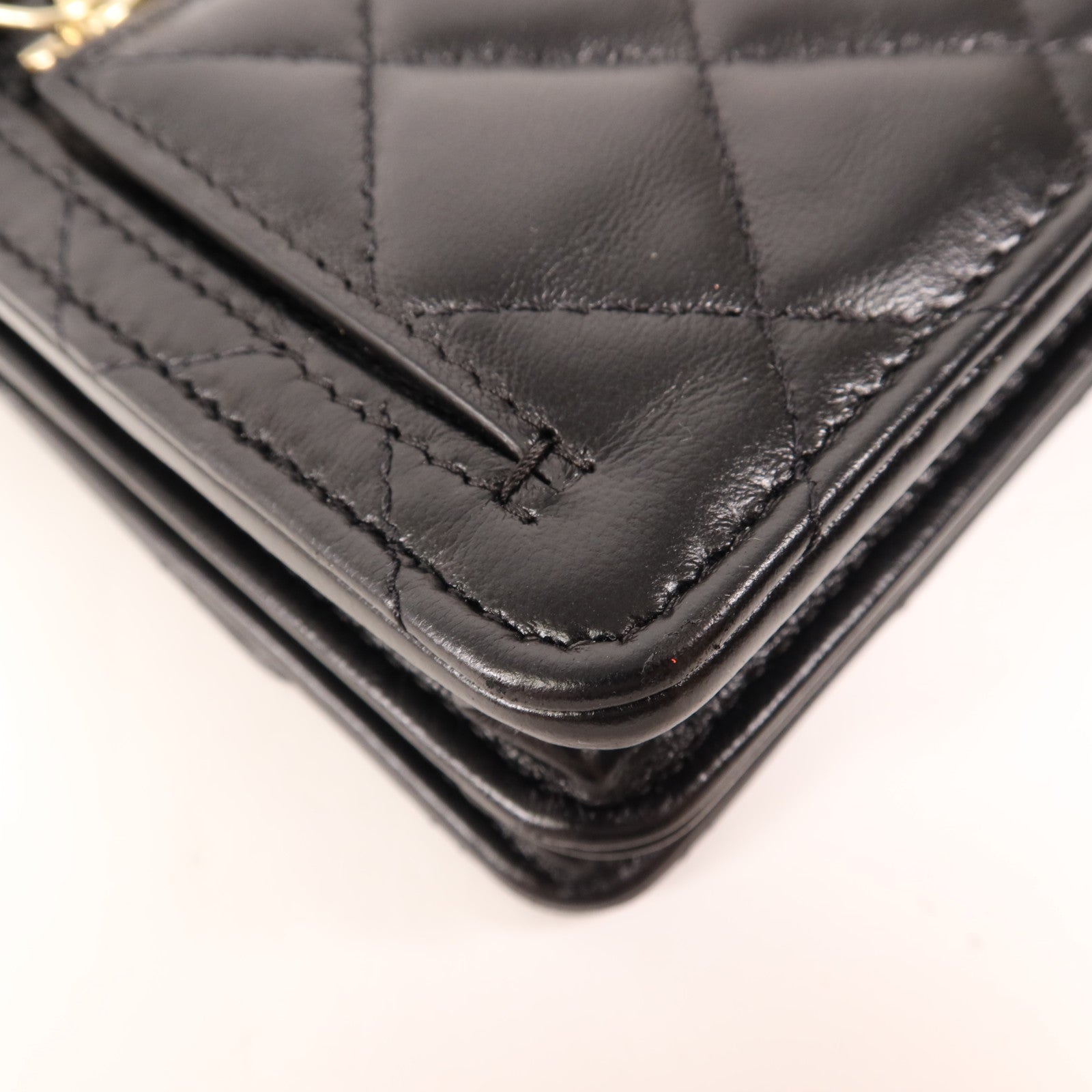 CHANEL 羊皮皮革Mini WOC金扣鏈帶肩背袋