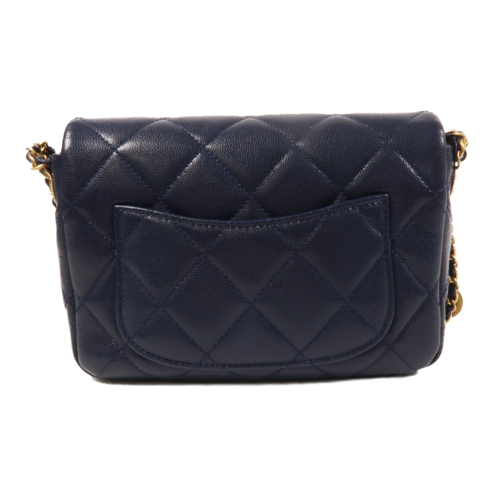 CHANEL 牛皮皮革Chain Shoulder Bag金扣鏈帶肩背袋