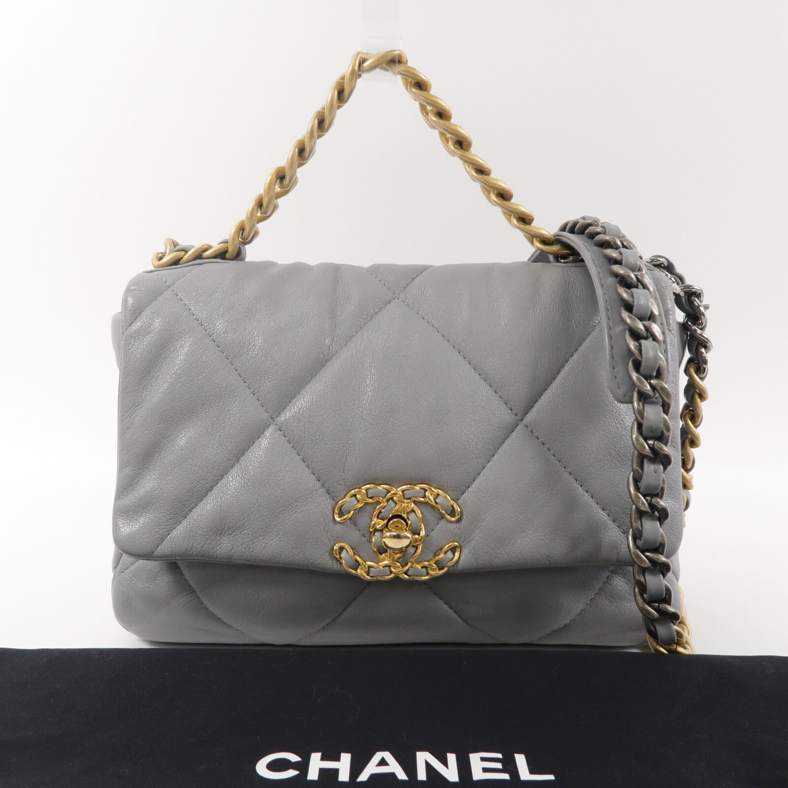 CHANEL 羊皮皮革Chanel 19 Small鏈帶肩背袋