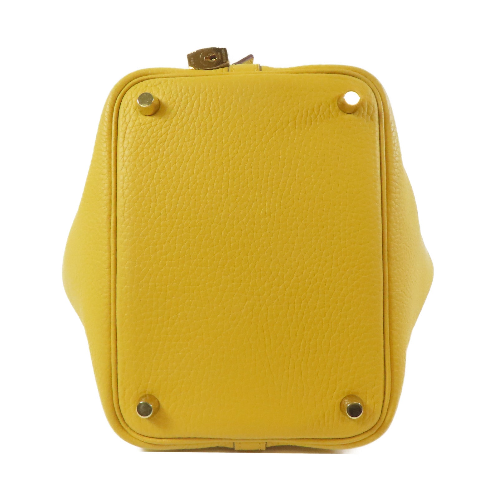 HERMES 【激減優惠】Taurillon Clemence皮革Picotin PM Tote Bag 金扣手挽袋Jaune Ambre