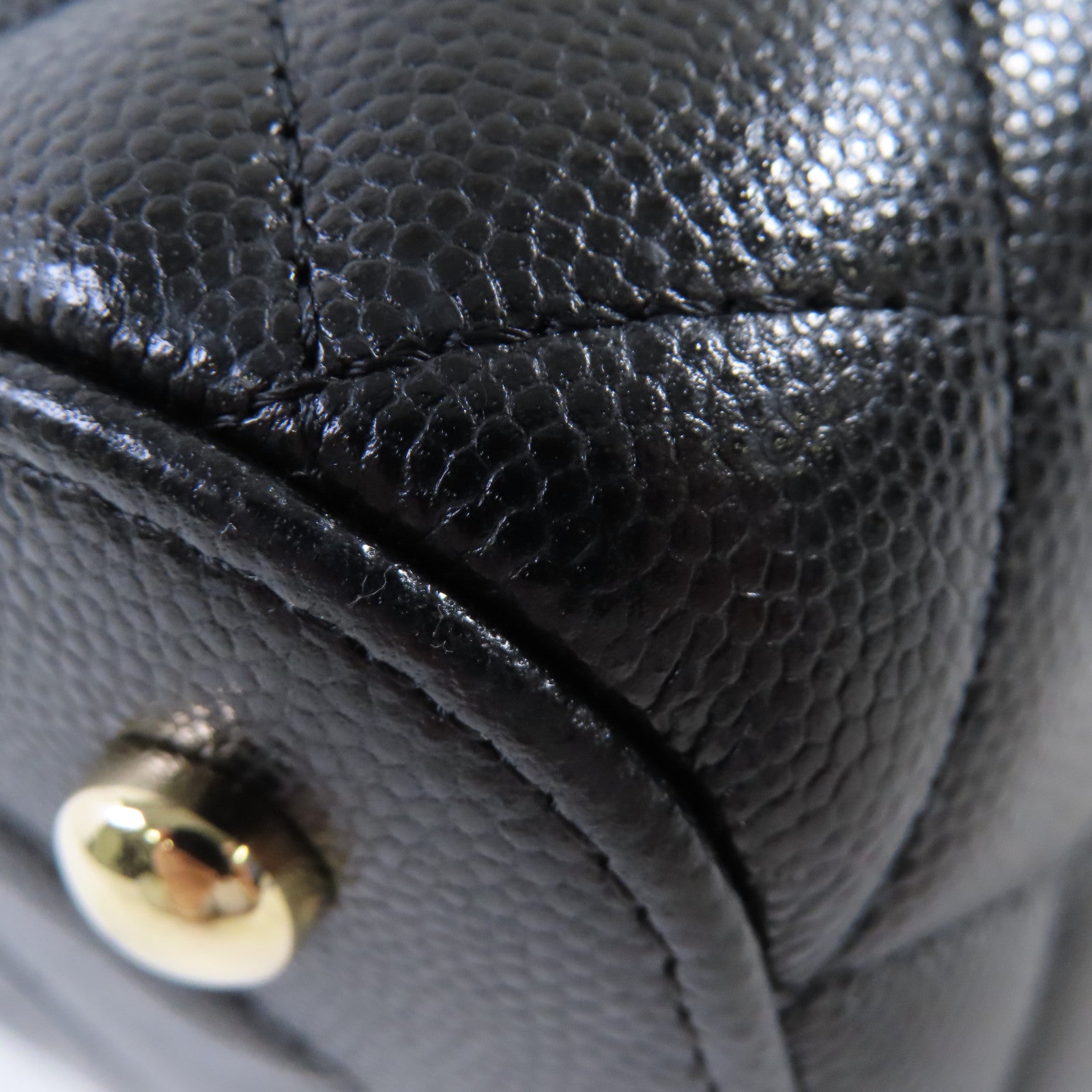 CHANEL 【激減優惠】菱格Caviar皮革Vanity Case 2Way Shoulder Bag金扣鏈帶手挽肩背兩用袋黑色
