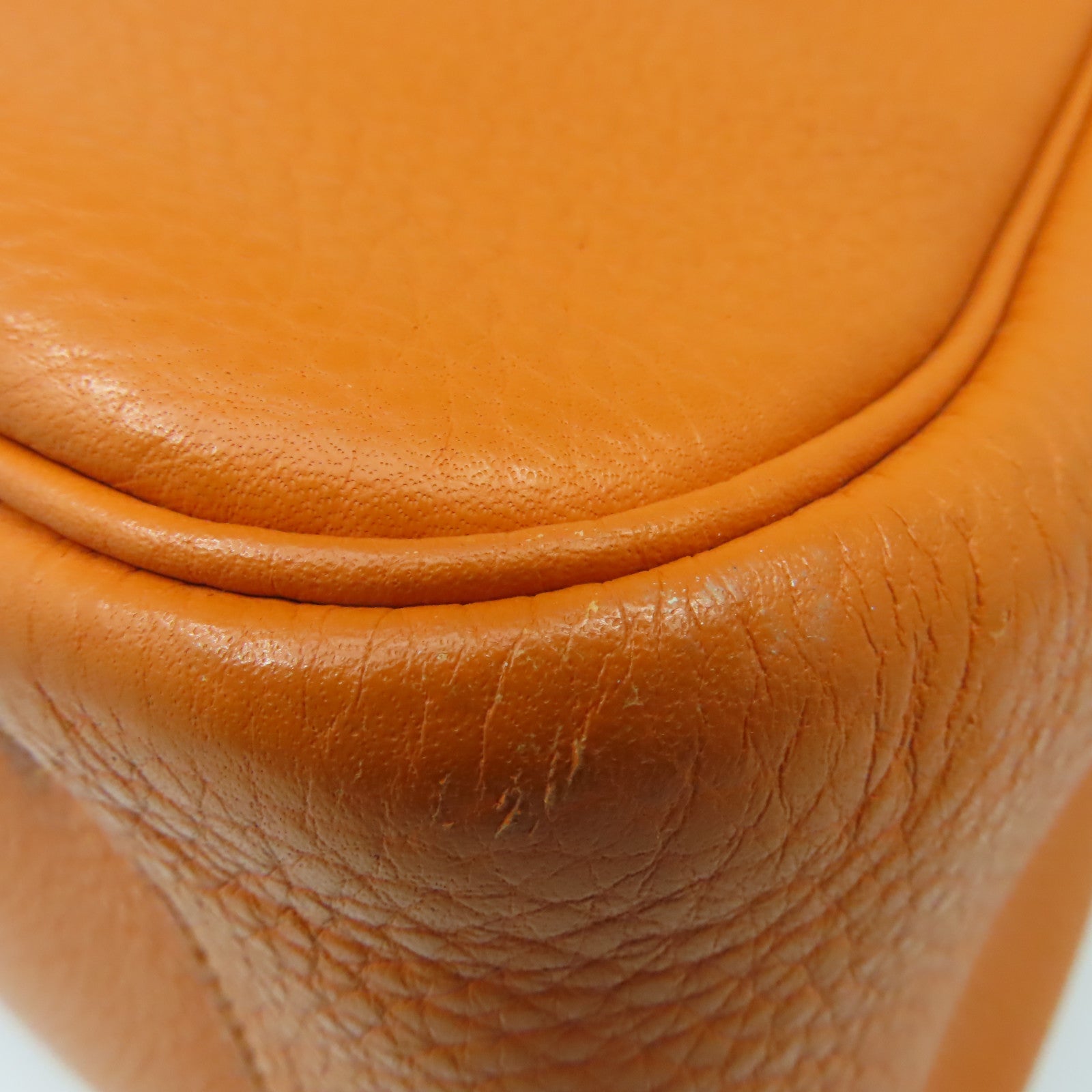 HERMES 【激減優惠】Clemence皮革Lindy 34 Shoulder Bag銀扣手挽肩背兩用袋Orange/橙色