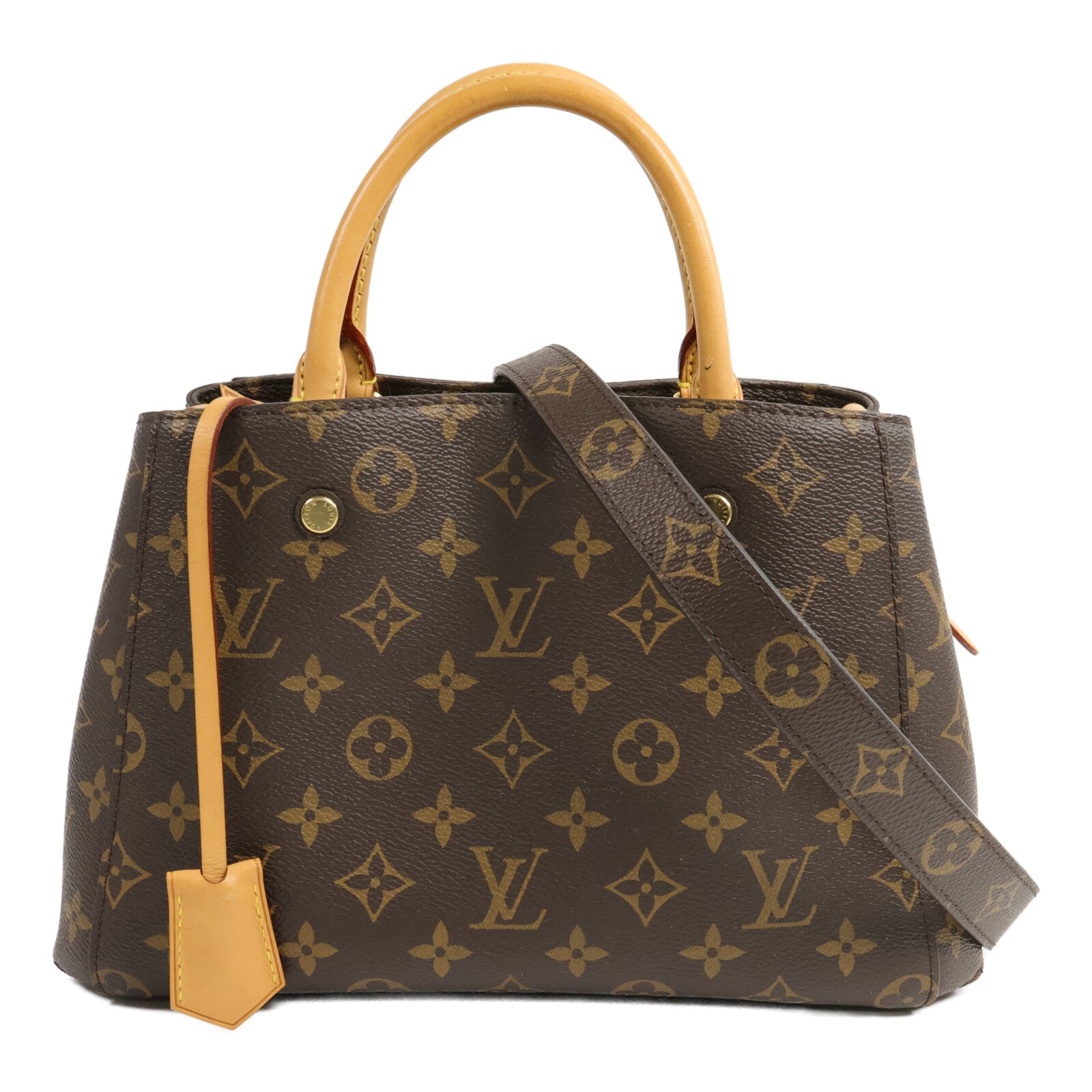 LOUIS VUITTON Monogram Montaigne BB手挽肩背兩用袋棕色