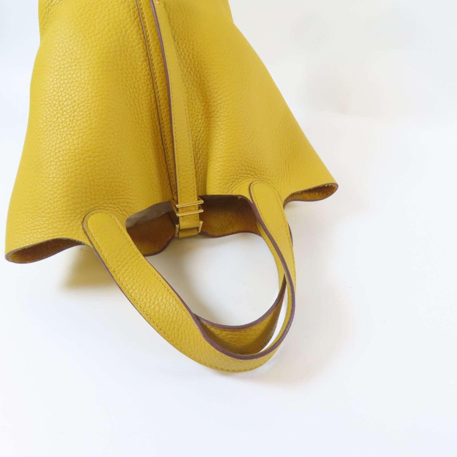 HERMES 【激減優惠】Taurillon Clemence皮革Picotin PM Tote Bag 金扣手挽袋Jaune Ambre