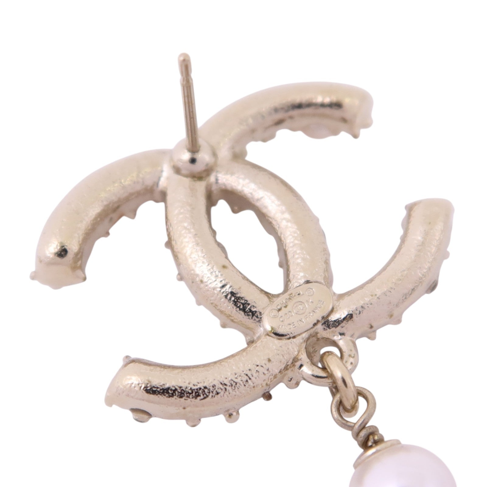 CHANEL 金屬/PVC/水鑽Earrings金扣耳環