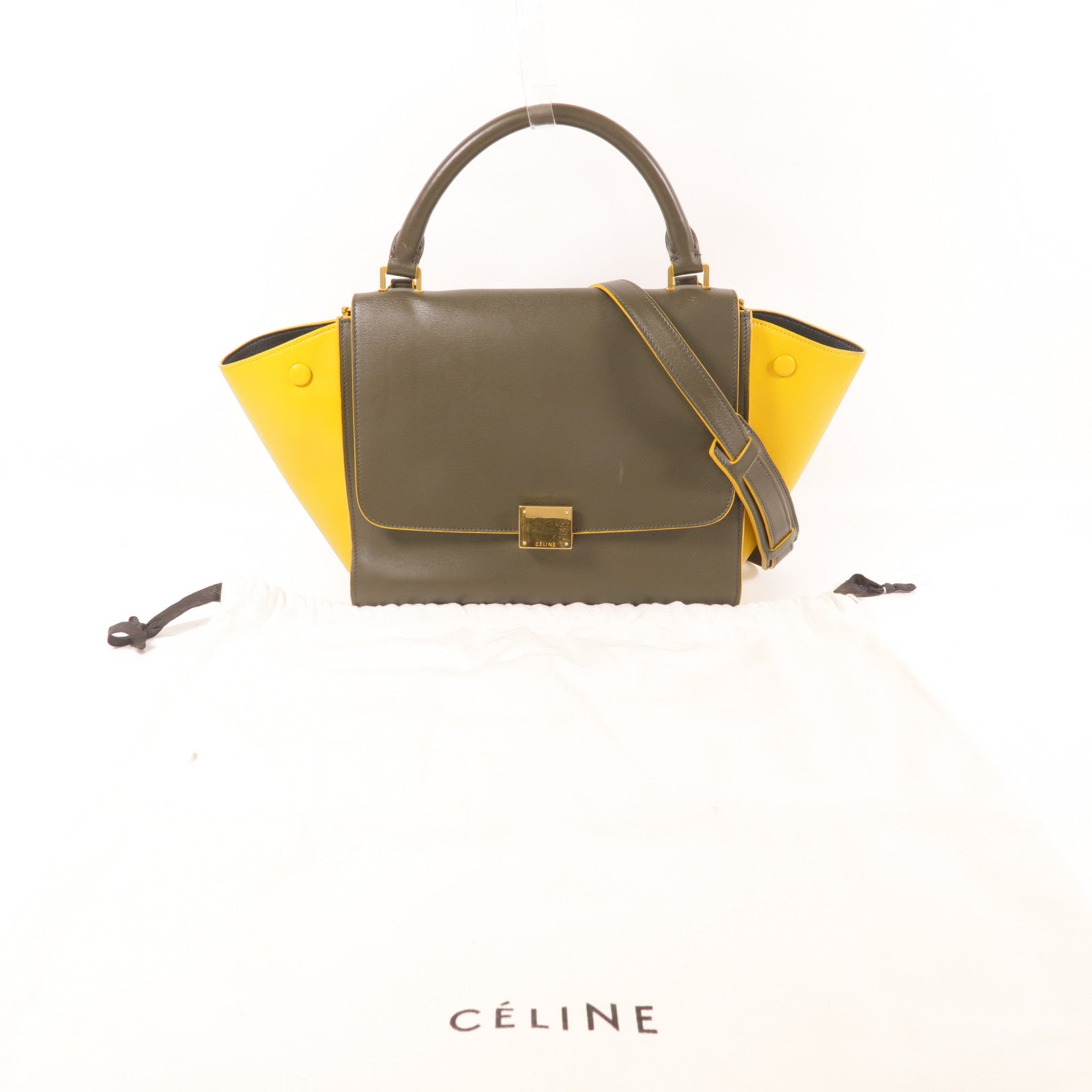 CELINE 牛皮皮革Trapeze金扣手挽肩背兩用袋