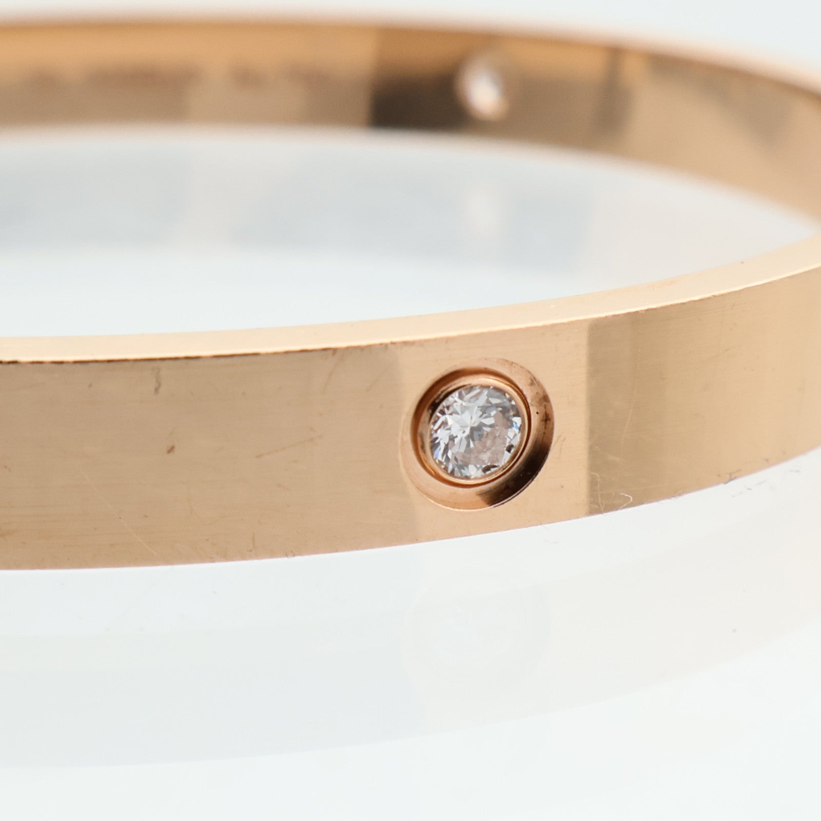 CARTIER 18K玫瑰金Love Bangle 4P Diamonds鑽石手鐲