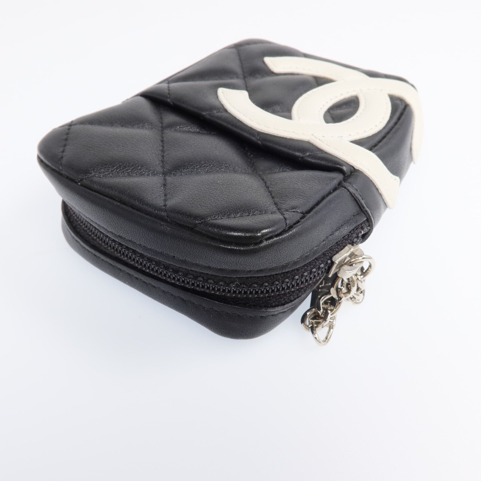CHANEL 牛皮皮革Cambon Belt Pouch銀扣錢包