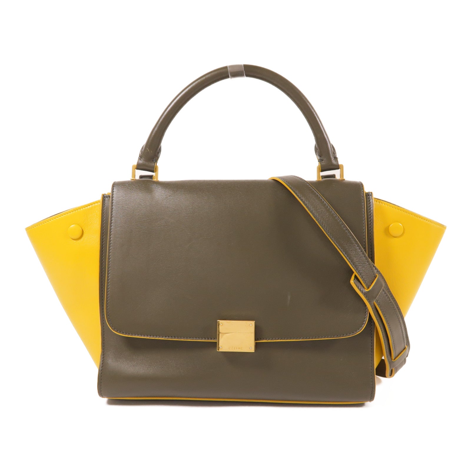 CELINE 牛皮皮革Trapeze金扣手挽肩背兩用袋