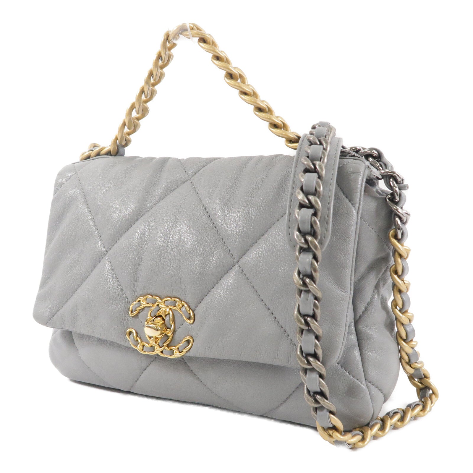 CHANEL 羊皮皮革Chanel 19 Small鏈帶肩背袋