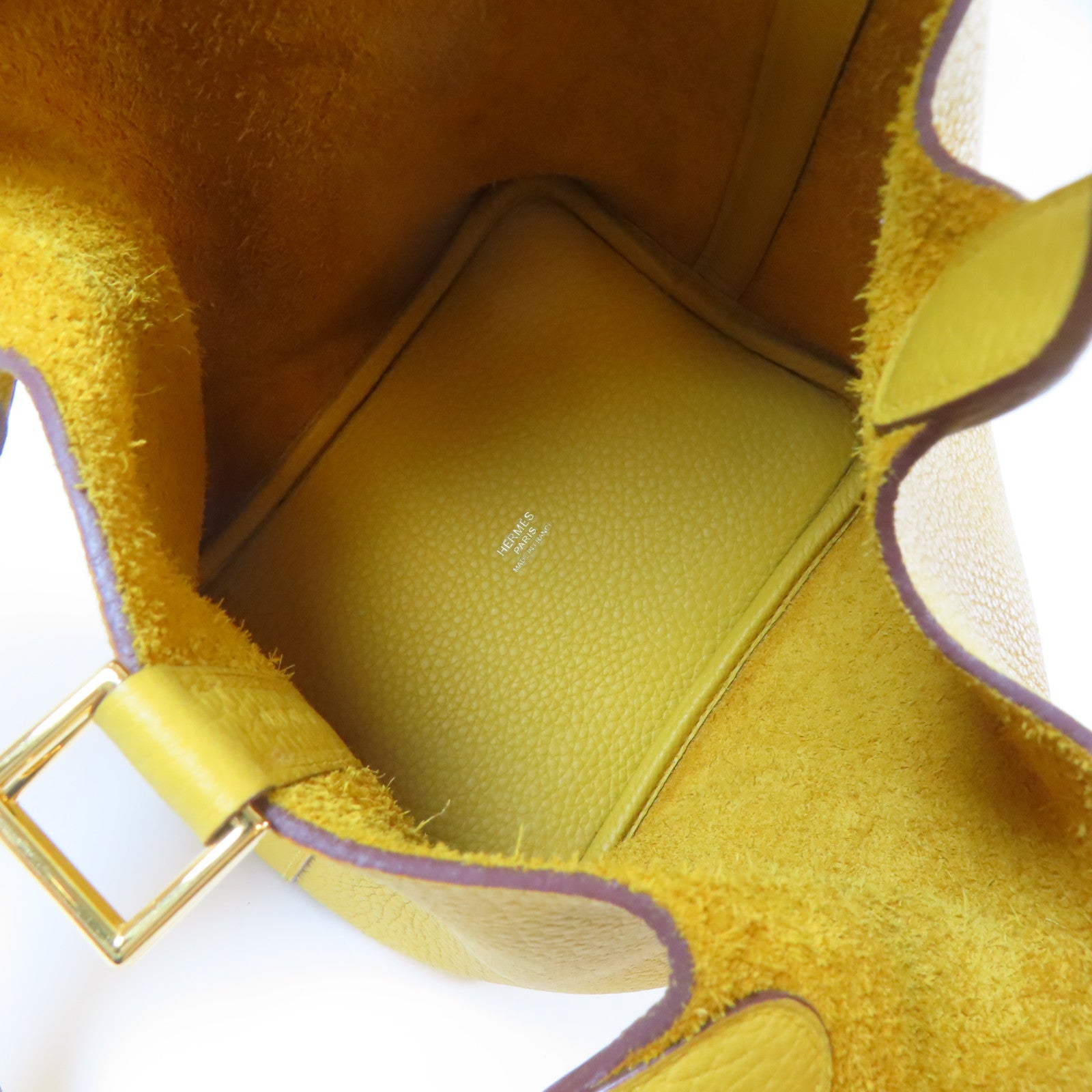 HERMES 【激減優惠】Taurillon Clemence皮革Picotin PM Tote Bag 金扣手挽袋Jaune Ambre